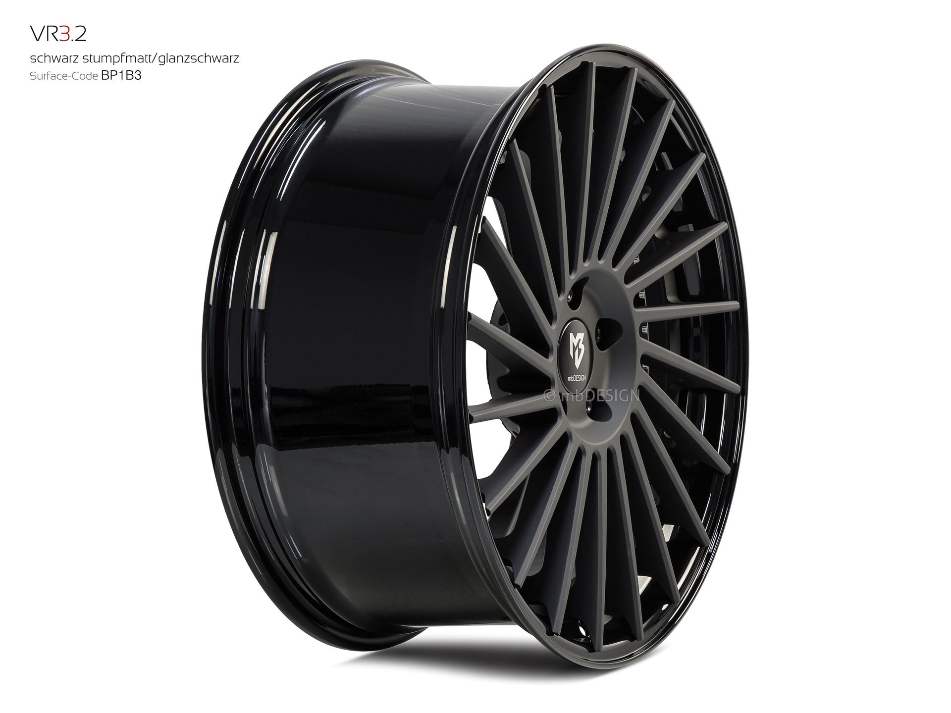 mbDESIGN VR3.2 forged wheel 9x20 konkaves Design in black flat matt/gloss black – view 3