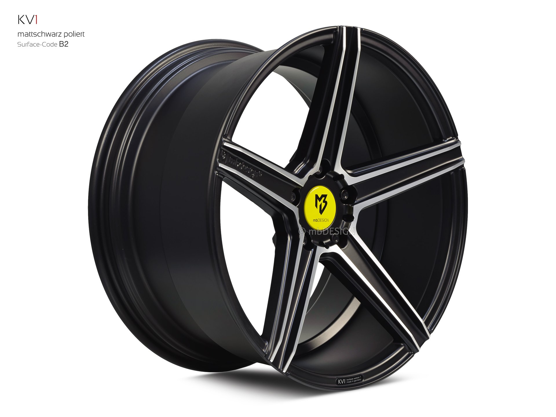 mbDESIGN KV1 forged wheel 10,5x20 stark konkaves Design (DC) in matt black polished – view 2