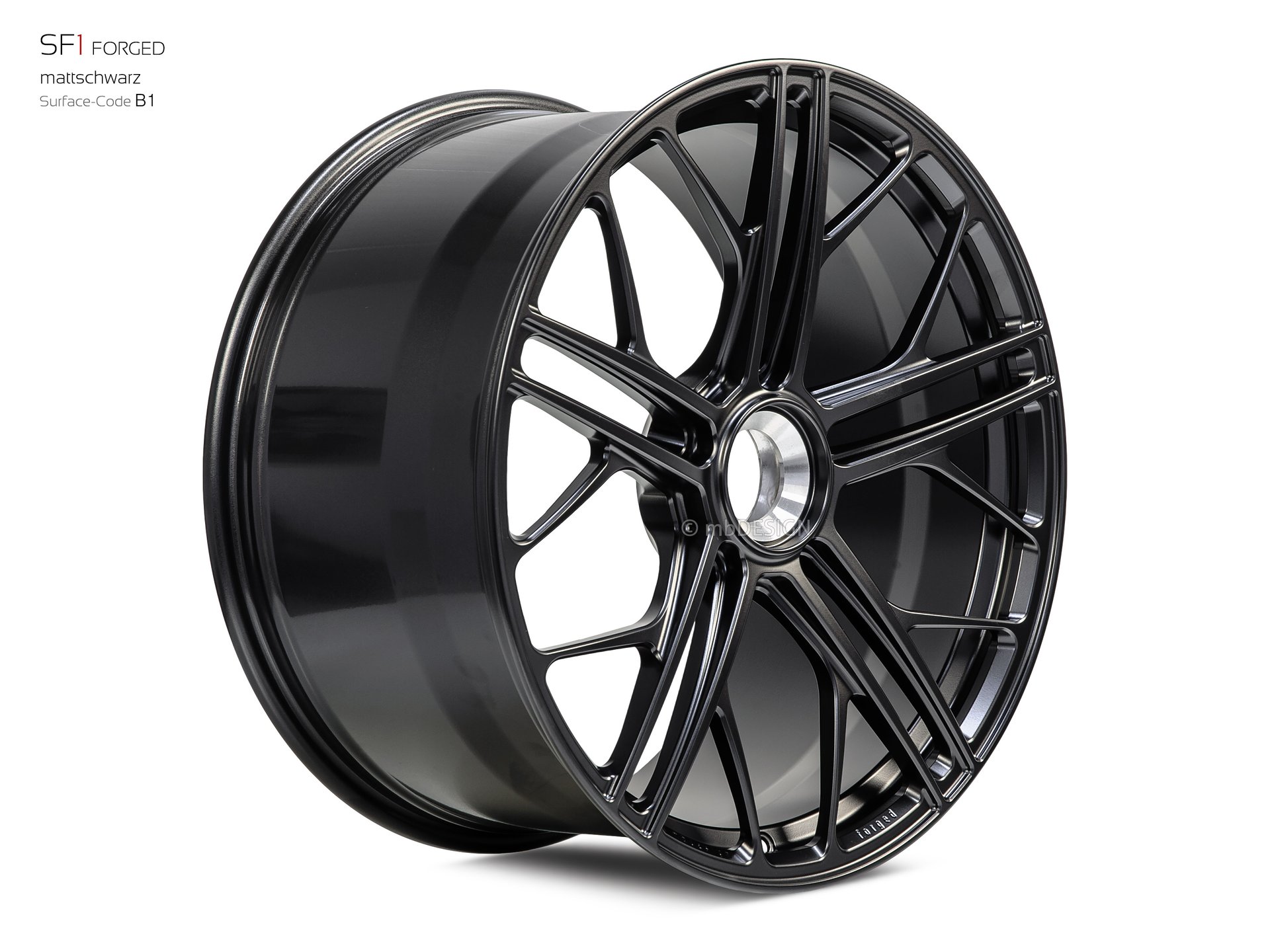 mbDESIGN SF1 Forged Rad 11x21 stark konkaves Design (DC) in Mattschwarz – Perspektive 2