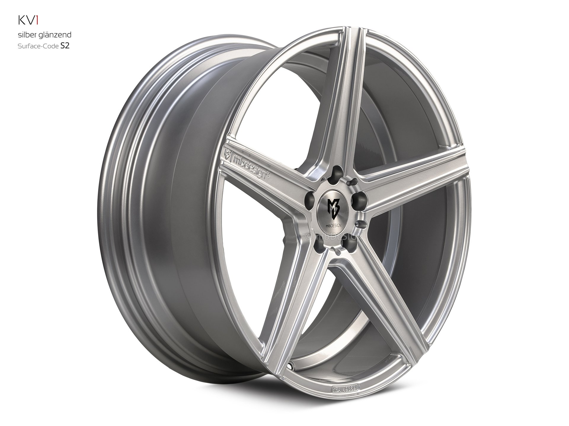 mbDESIGN KV1 forged wheel 9x20 konkaves Design in silver gloss – view 2