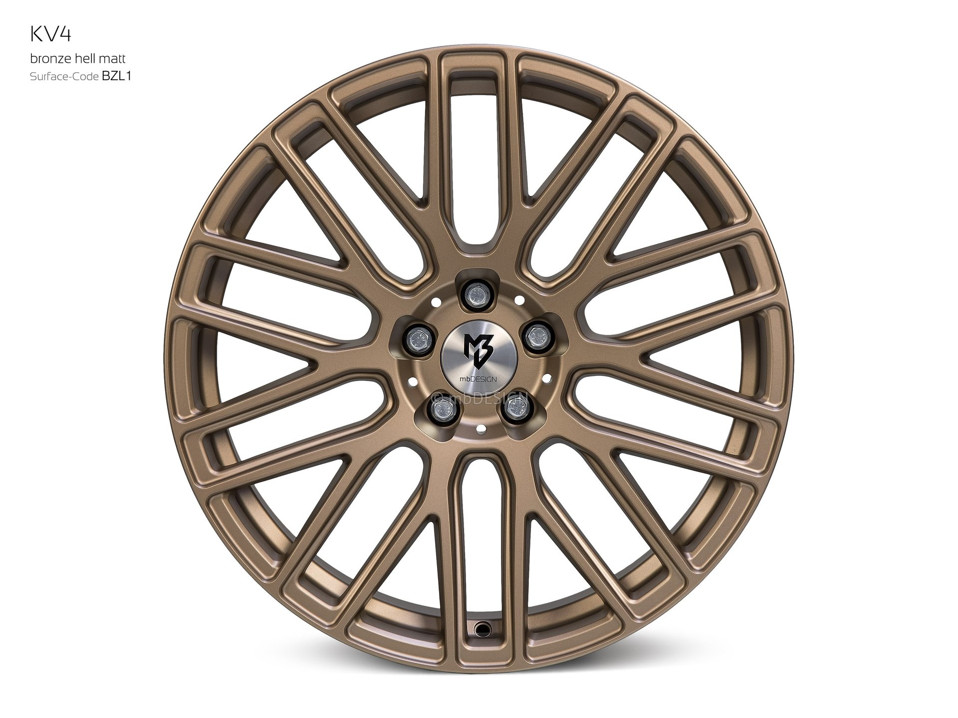 mbDESIGN KV4 Schmiederad 9x20 konkaves Design in Bronze hell matt – Perspektive 0