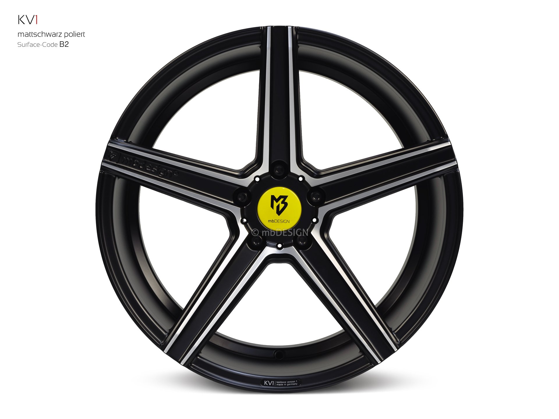 mbDESIGN KV1 forged wheel 10,5x20 stark konkaves Design (DC) in matt black polished – view 0
