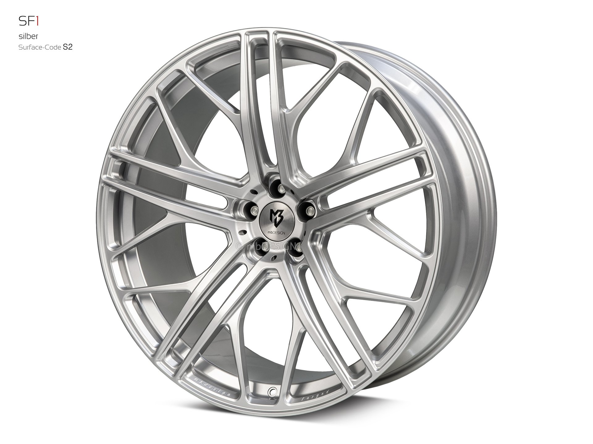 mbDESIGN SF1 Rad 10x24 konkaves Design in Silber – Perspektive 2 Links