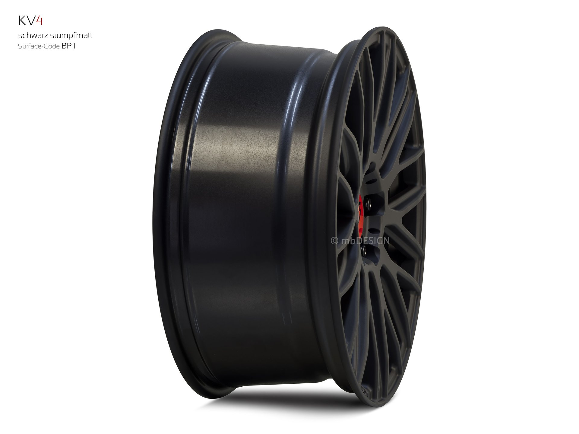 mbDESIGN KV4 Schmiederad 8,5x19 in Schwarz stumpfmatt – Perspektive 4