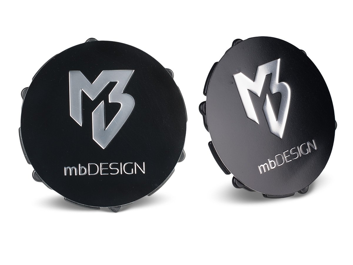 MB Nabendeckel 69,00mm - schwarz matt Logo poliert