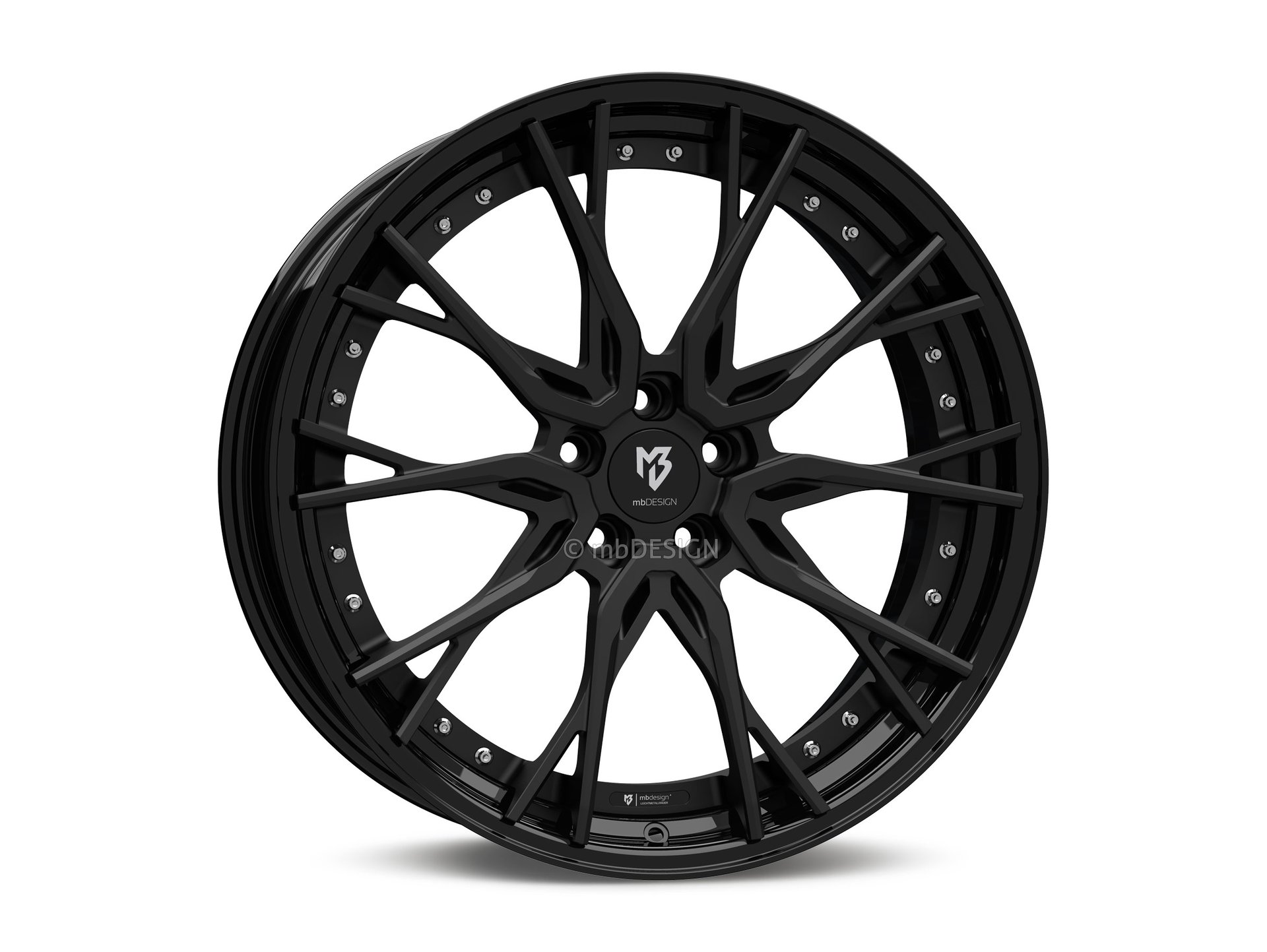 mbDESIGN KV3.2 forged wheel 9x21 konkaves Design in black flat matt/gloss black – view 1