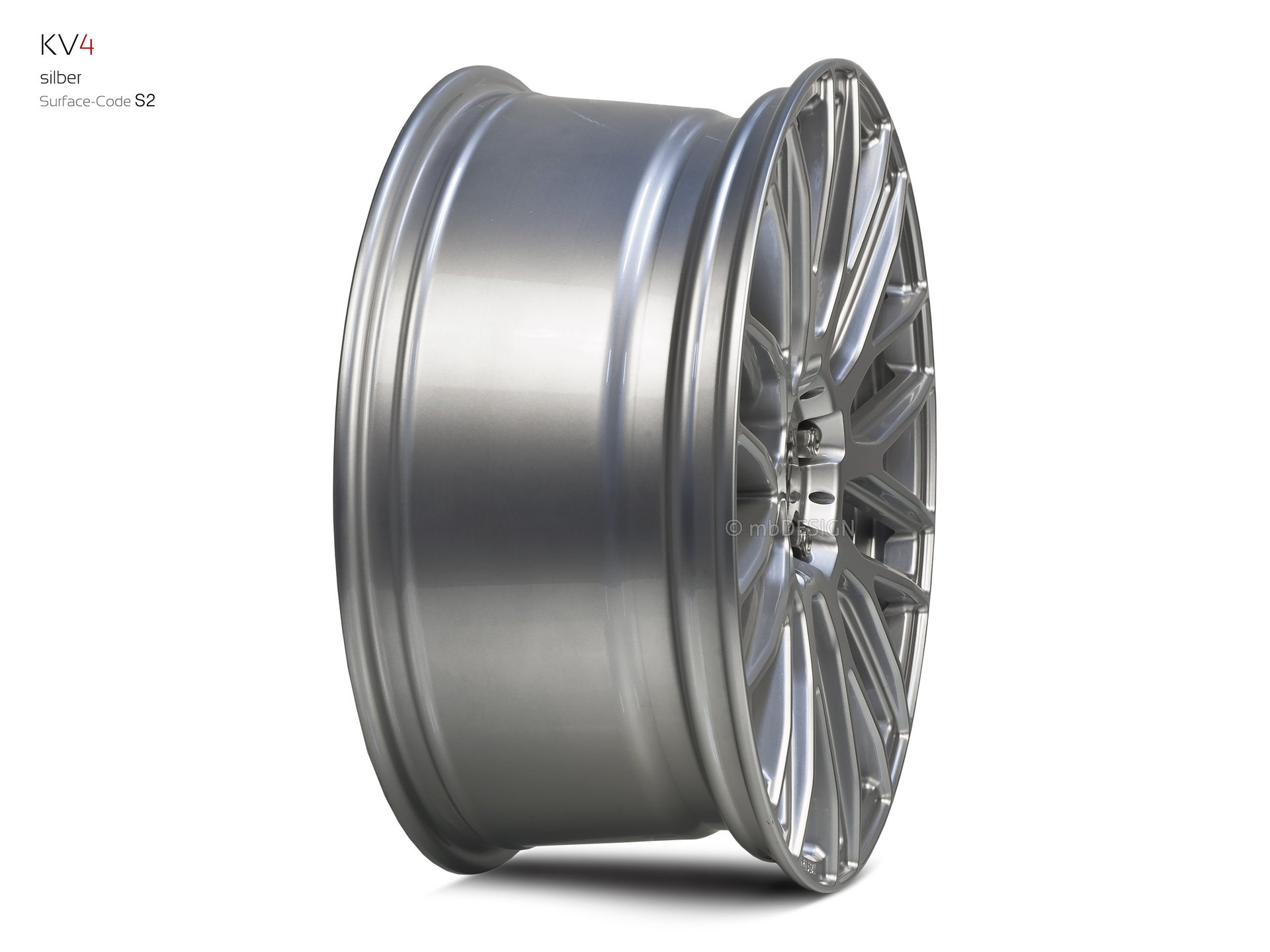 mbDESIGN KV4 Schmiederad 8,5x19 in Silber – Perspektive 4