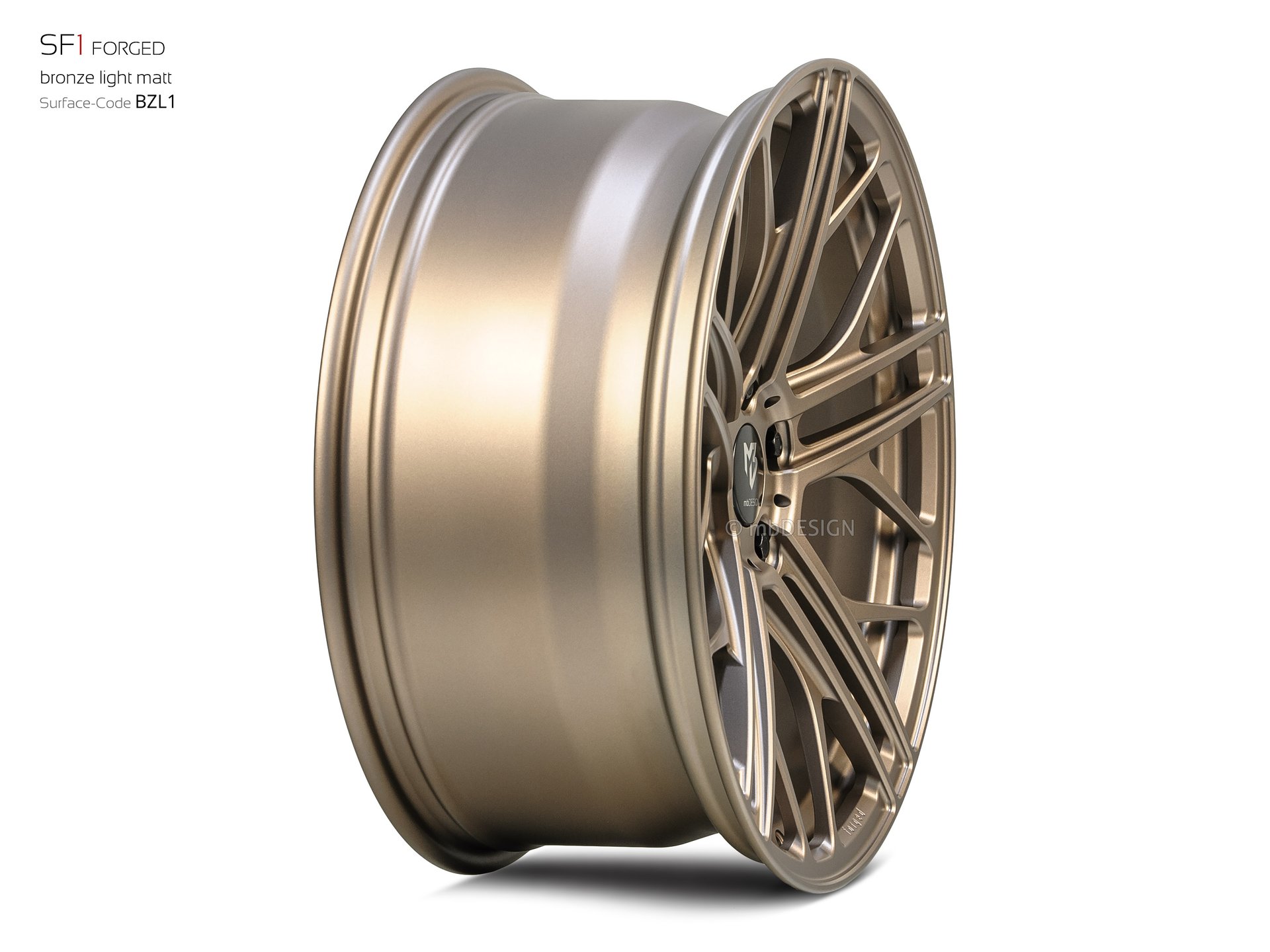 mbDESIGN SF1 Schmiederad 9x20 stark konkaves Design (DC) in bronze light matt – Perspektive 3