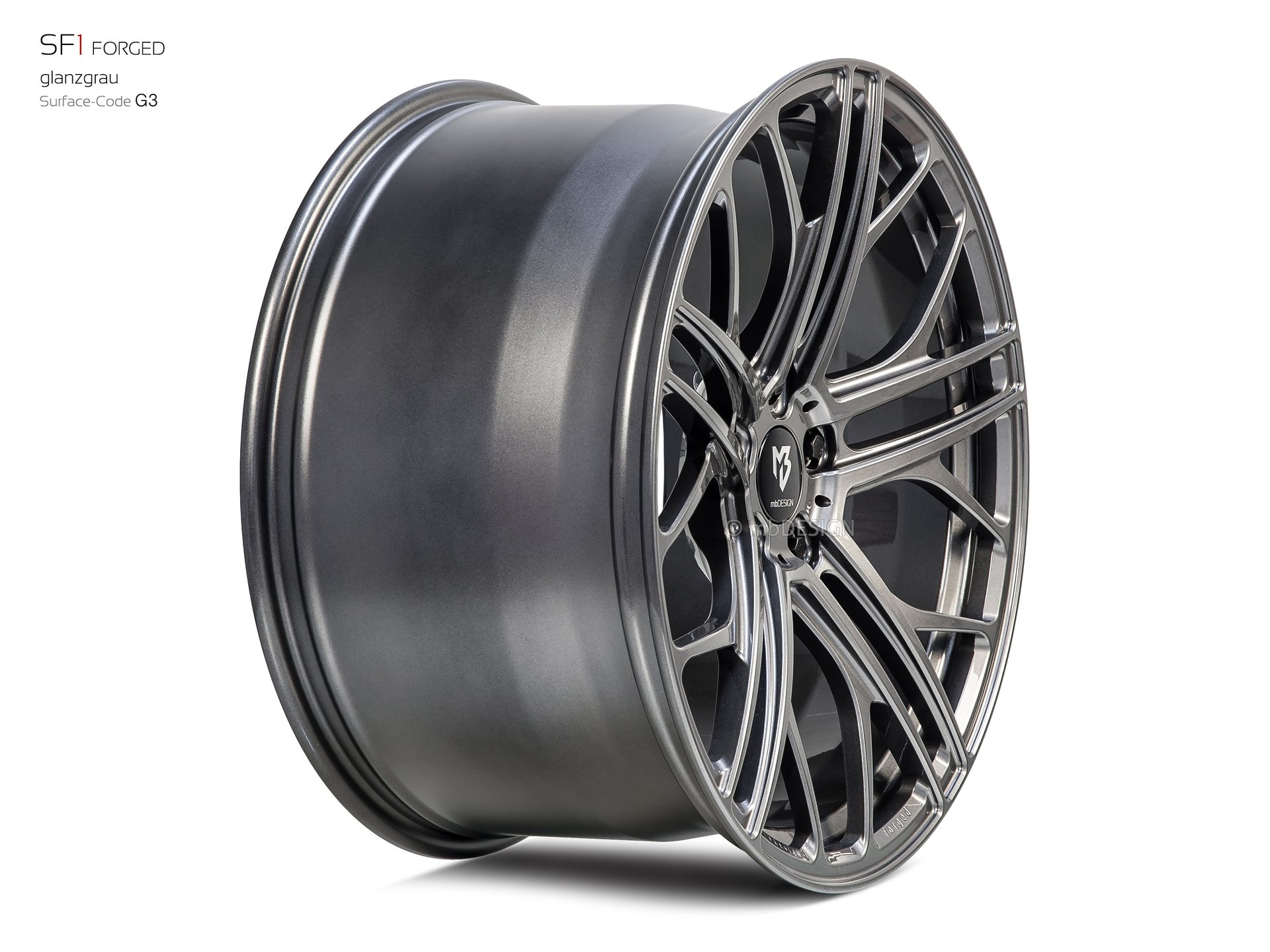 mbDESIGN SF1 Forged Rad 11,5x21 stark konkaves Design (DC) in Glanzgrau – Perspektive 3