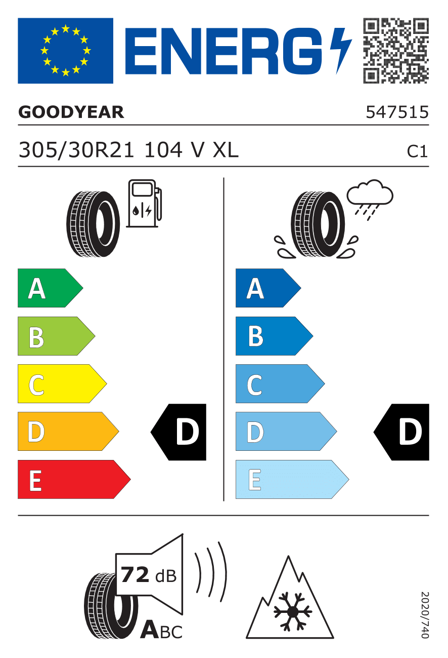 305/30R21 104V XL GOODYEAR ULTRAGRIP PERFORMANCE GEN-1 ❄️ Winter (NA0)
