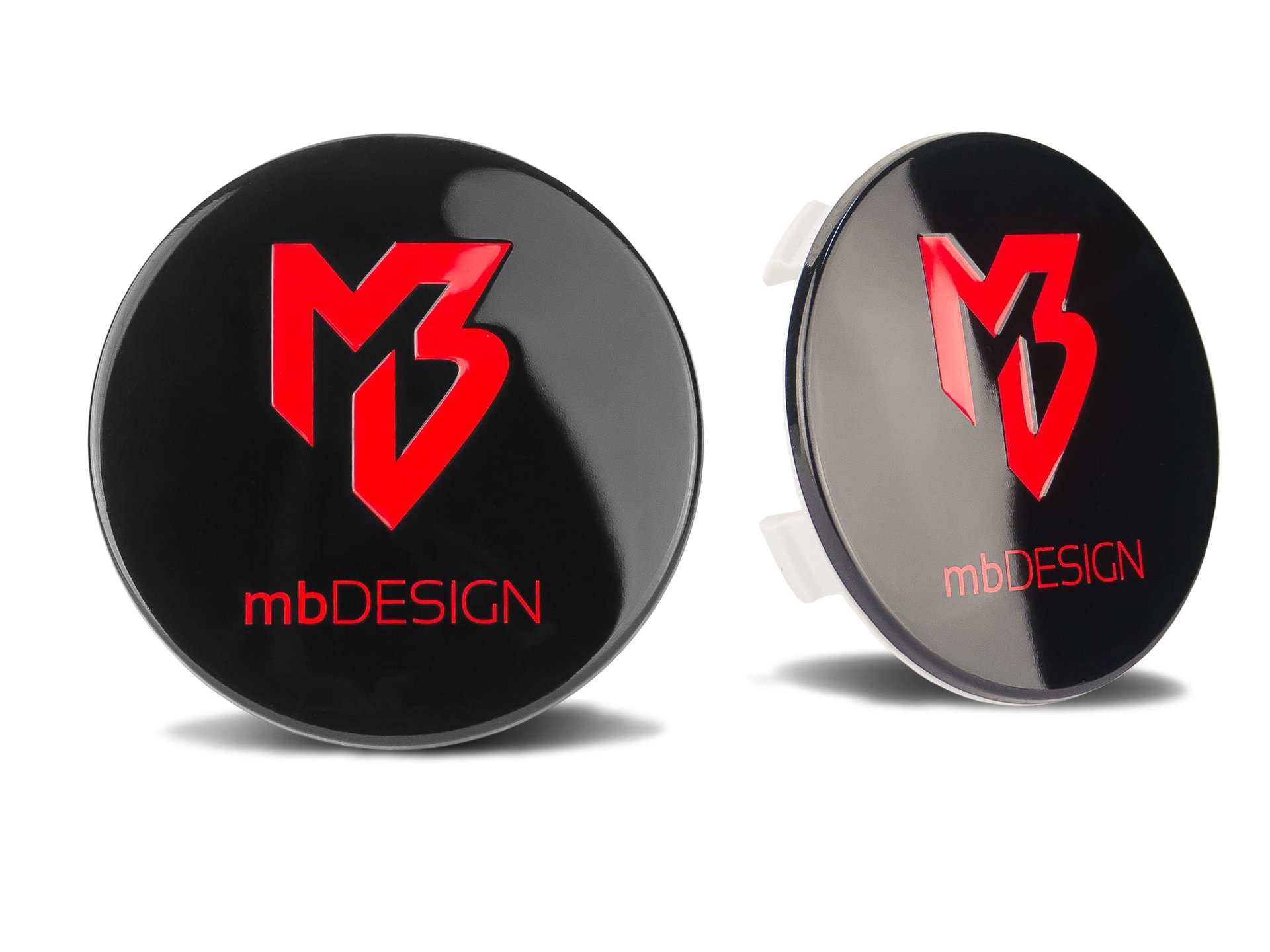mbDESIGN Nabendeckel in black gloss+red