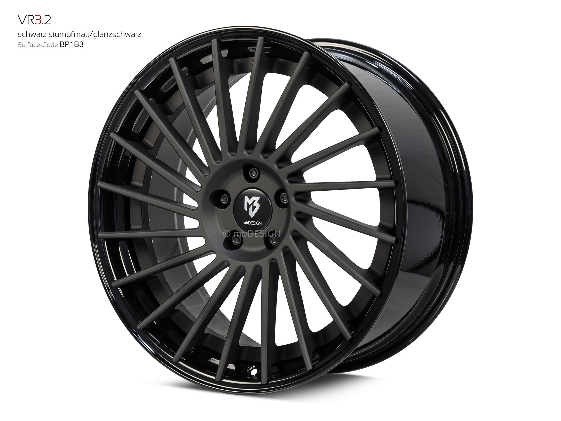 mbDESIGN VR3.2 forged wheel 9x20 konkaves Design in black flat matt/gloss black – view 2 Links