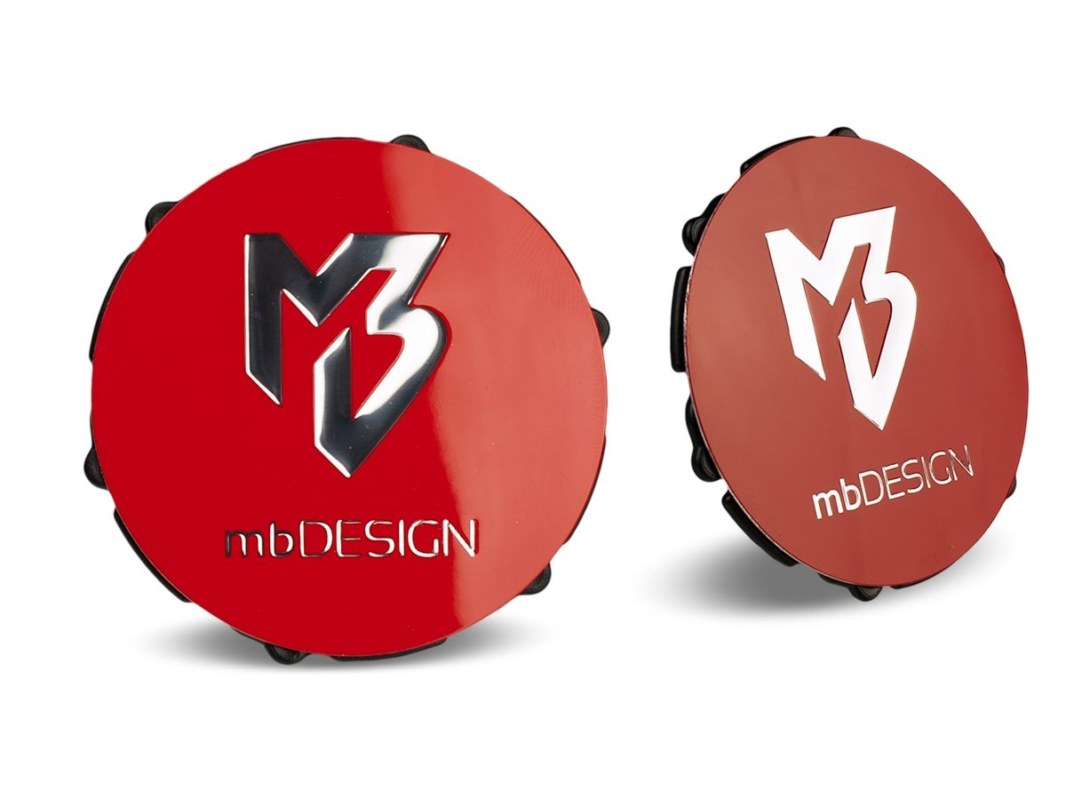 MB Nabendeckel 69,00mm - rot glanz Logo poliert