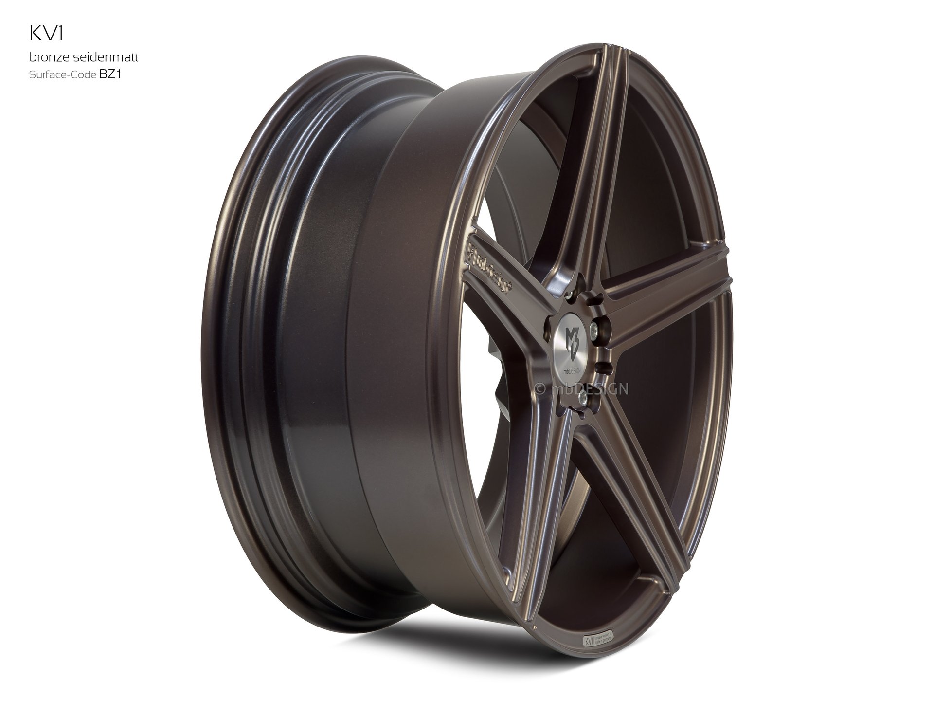 mbDESIGN KV1 Schmiederad 9x20 konkaves Design in Bronze seidenmatt – Perspektive 3