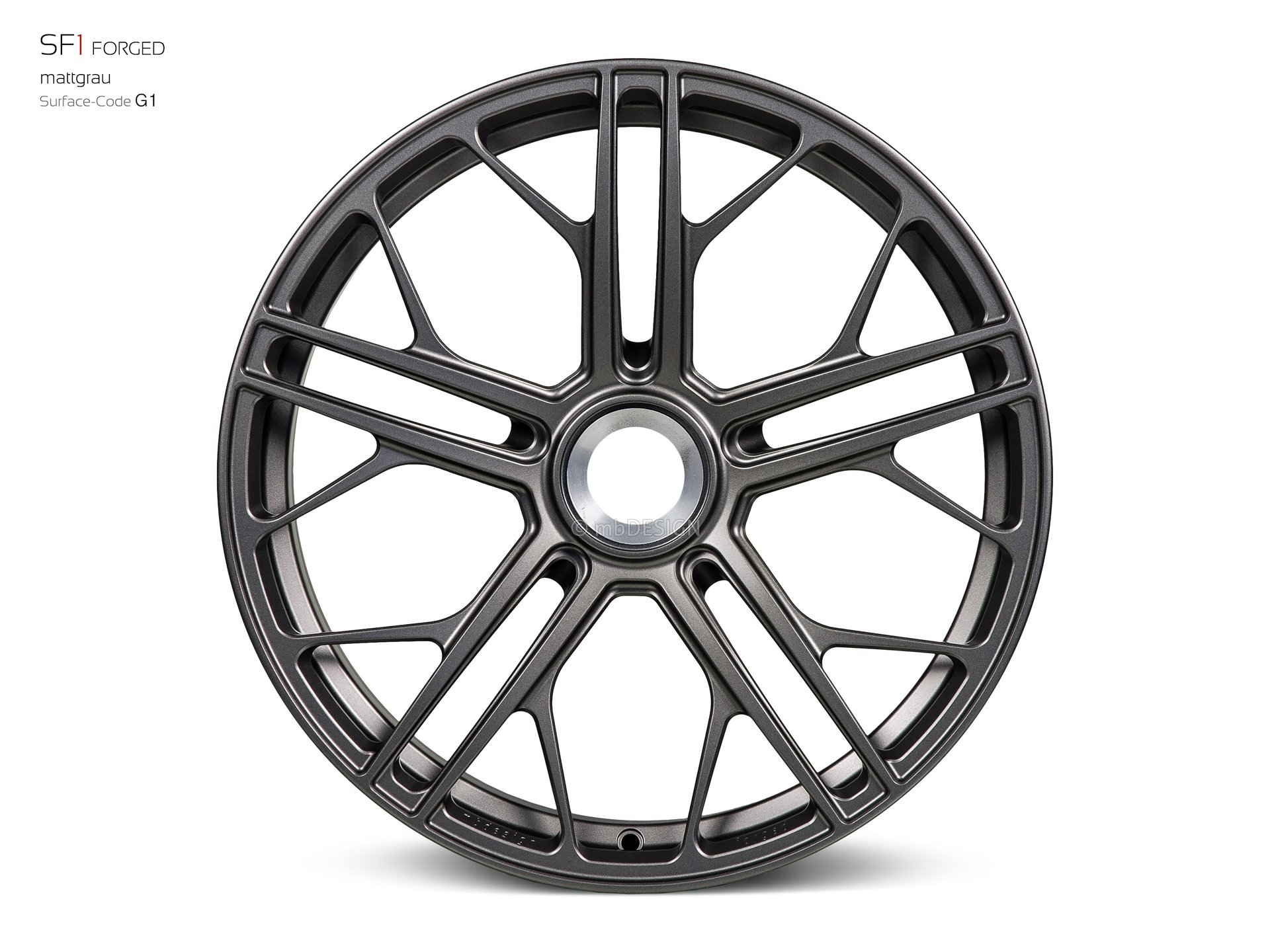 mbDESIGN SF1 Forged Rad 8,5x20 konkaves Design in Mattgrau – Perspektive 0