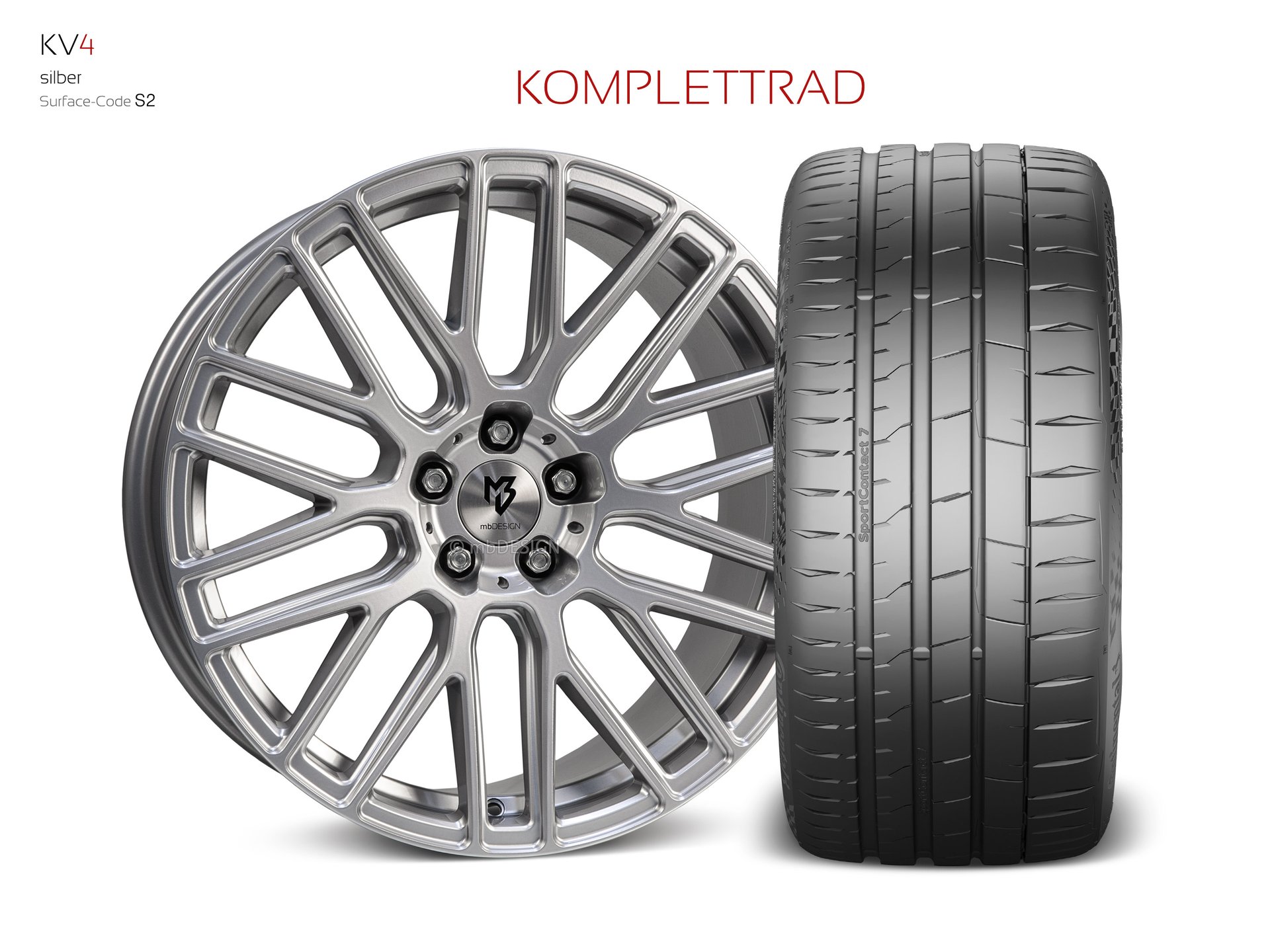 mbDESIGN KV4 forged wheel 9x20 konkaves Design in silver – view 1
