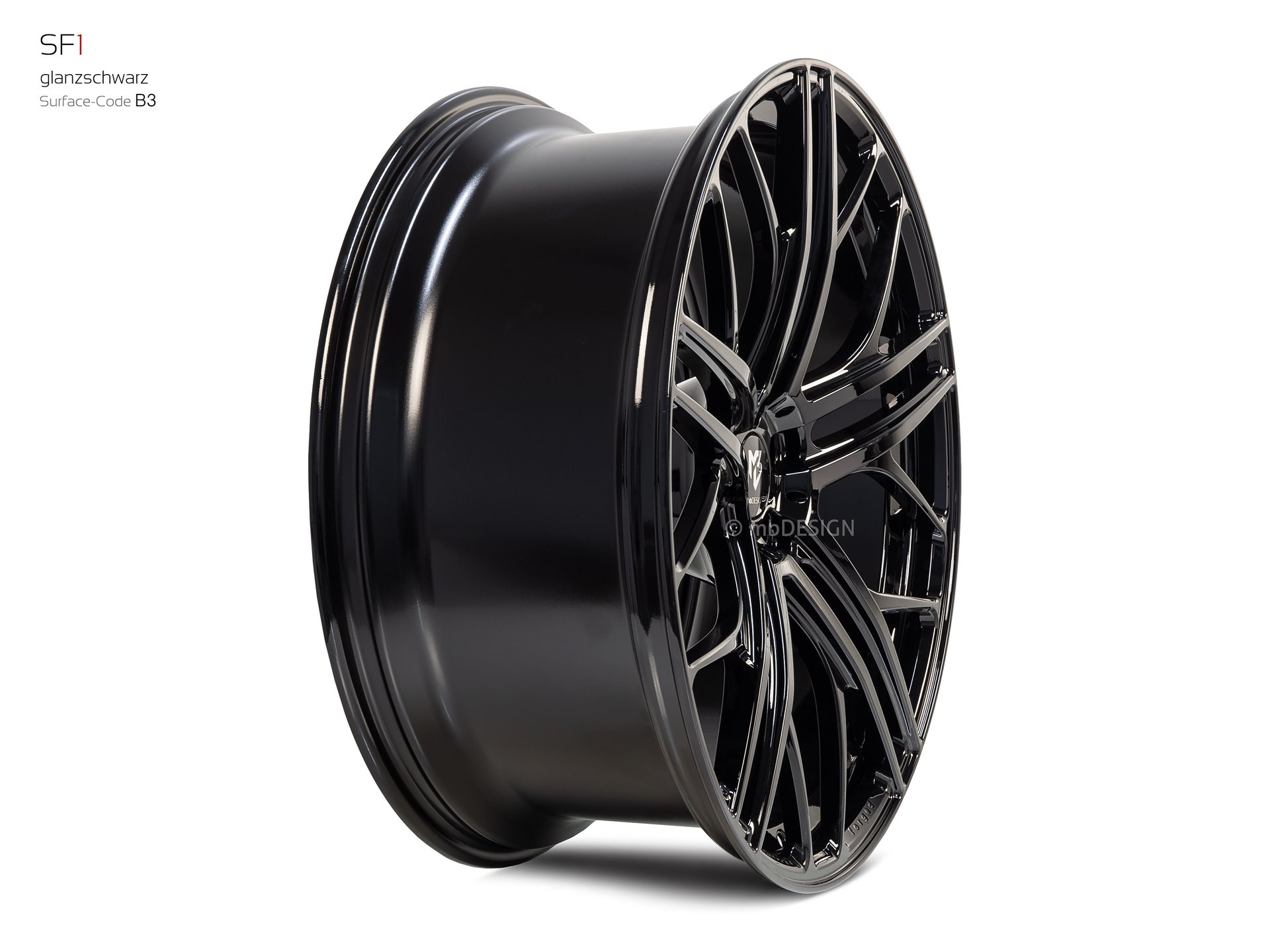 mbDESIGN SF1 forged wheel 10x24 konkaves Design in gloss black – view 3