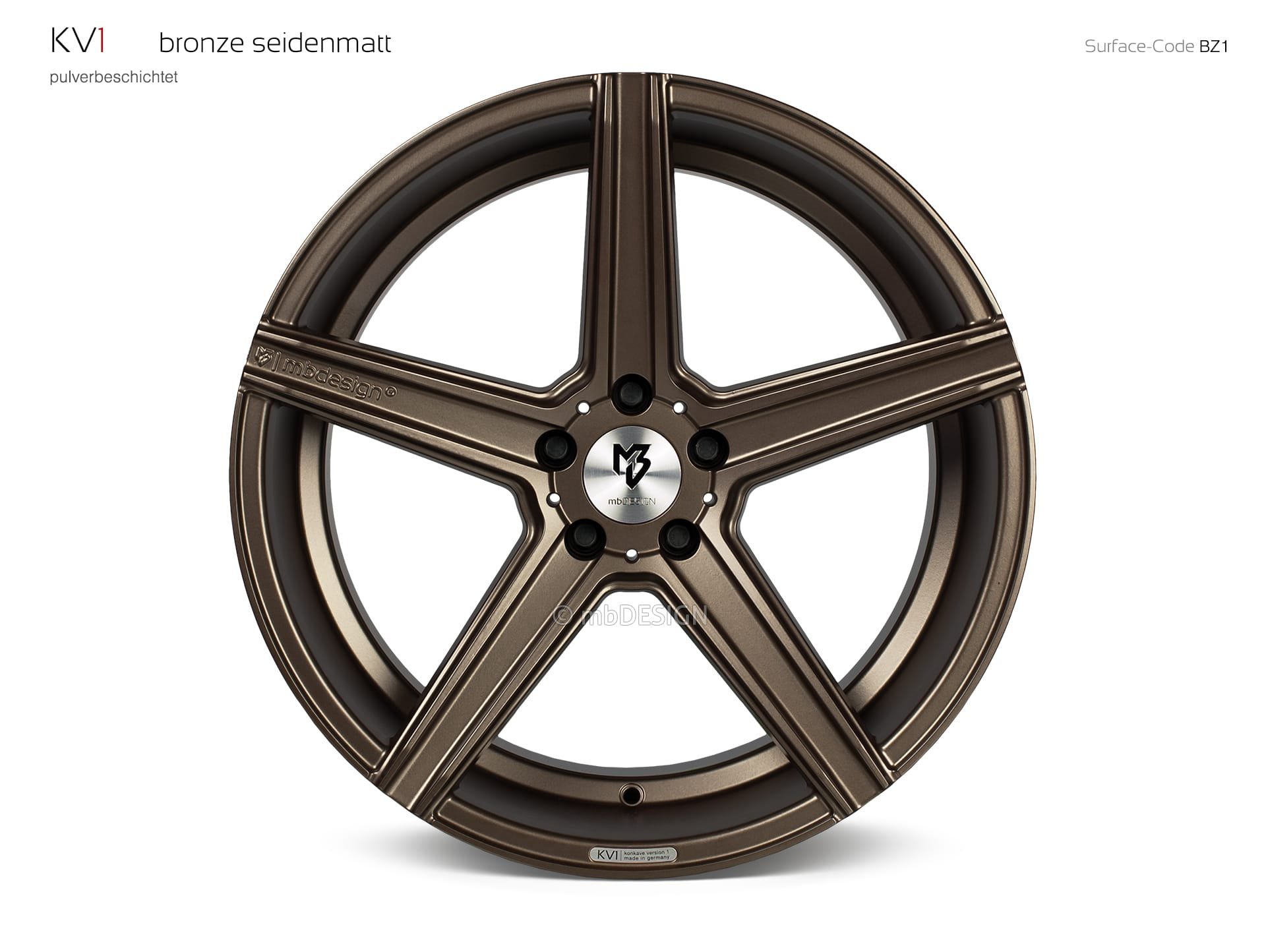 mbDESIGN KV1 Rad 9x20 stark konkaves Design (DC) in Bronze seidenmatt – Perspektive 0