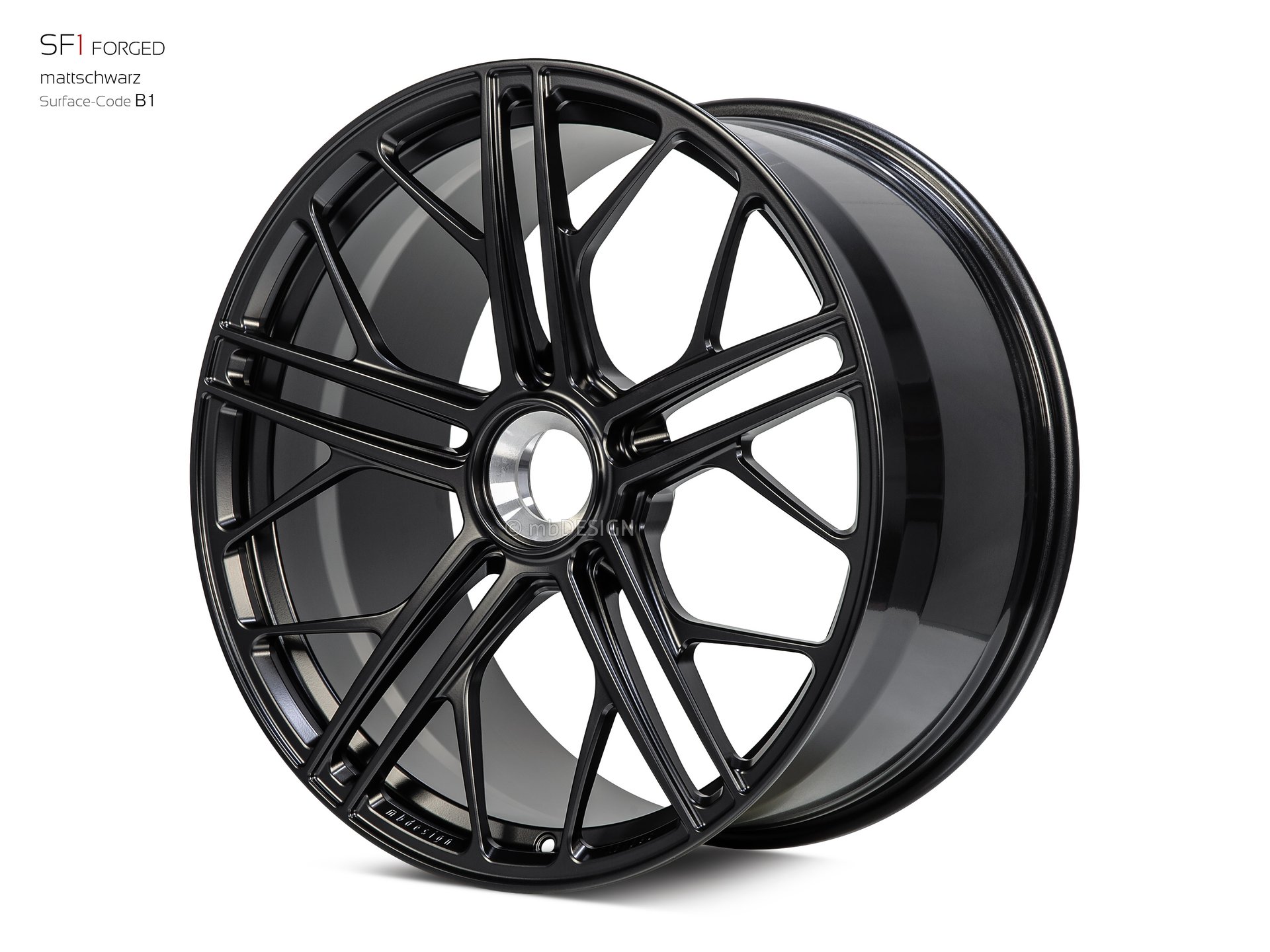 mbDESIGN SF1 Forged Rad 11x21 stark konkaves Design (DC) in Mattschwarz – Perspektive 2 Links