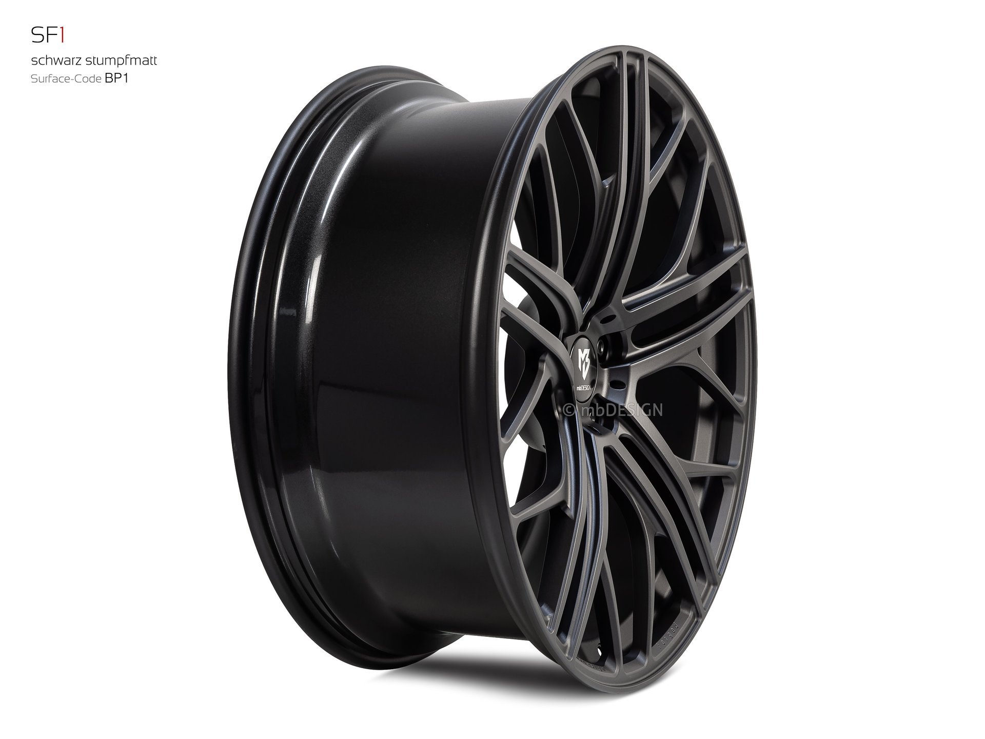 mbDESIGN SF1 forged wheel 10x24 konkaves Design in black flat matt – view 3