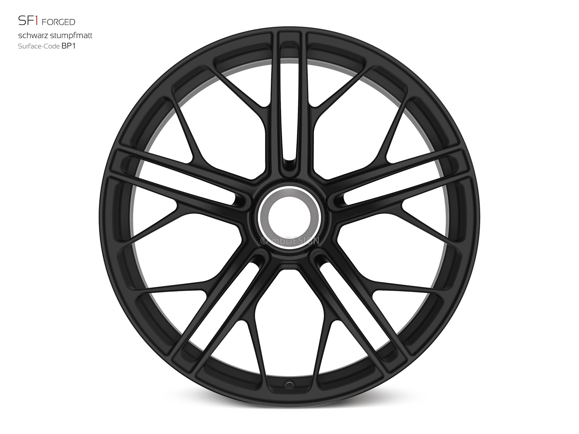 mbDESIGN SF1 Rad 9,5x21 konkaves Design in Schwarz stumpfmatt – Perspektive 0