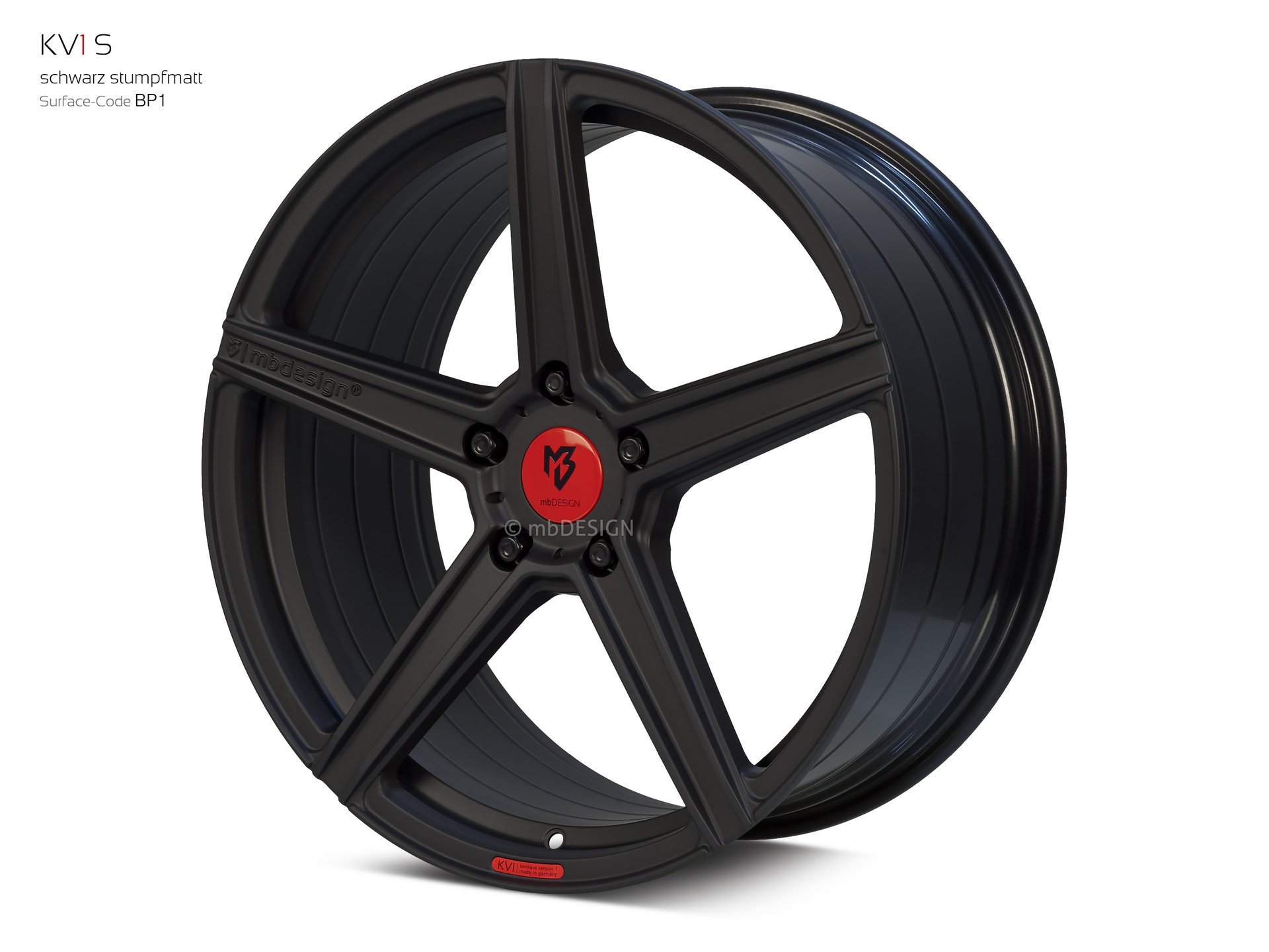 mbDESIGN KV1S forged wheel 9,5x21 konkaves Design in black flat matt – view 2 Links