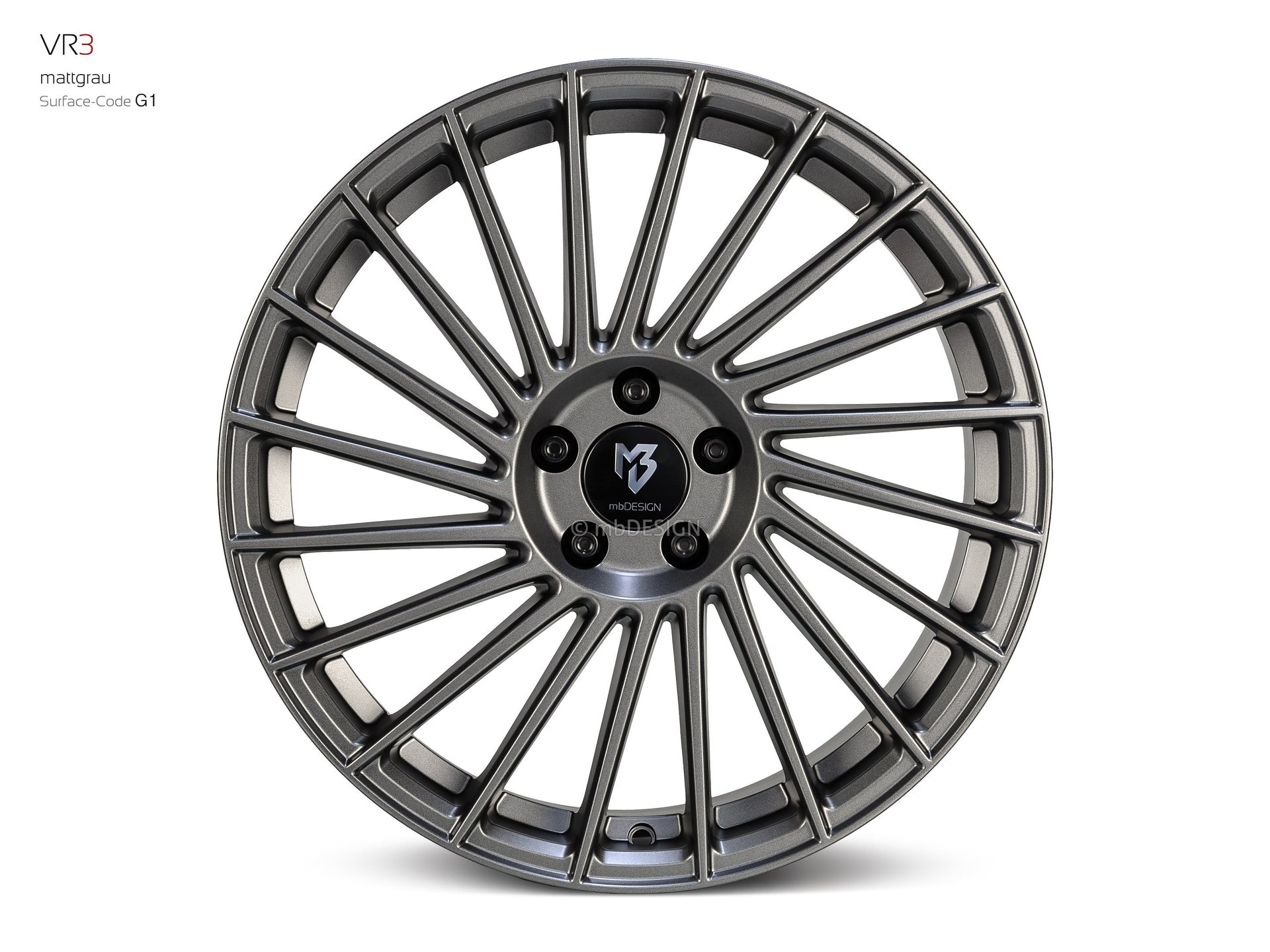 mbDESIGN VR3 Schmiederad 8,5x19 in Mattgrau – Perspektive 0