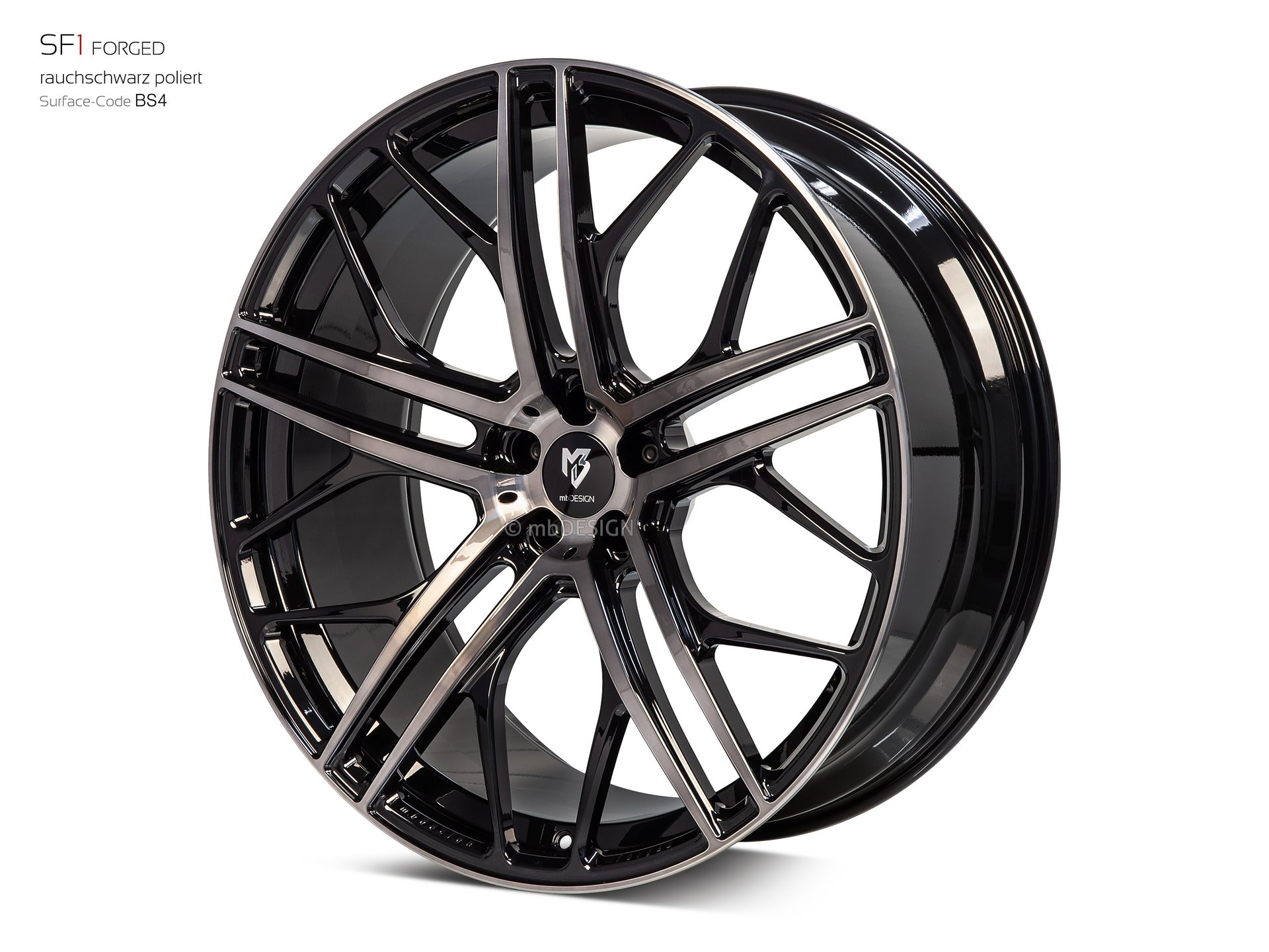 mbDESIGN SF1 forged wheel 10x24 konkaves Design in smoke black gloss polished – view 2 Links