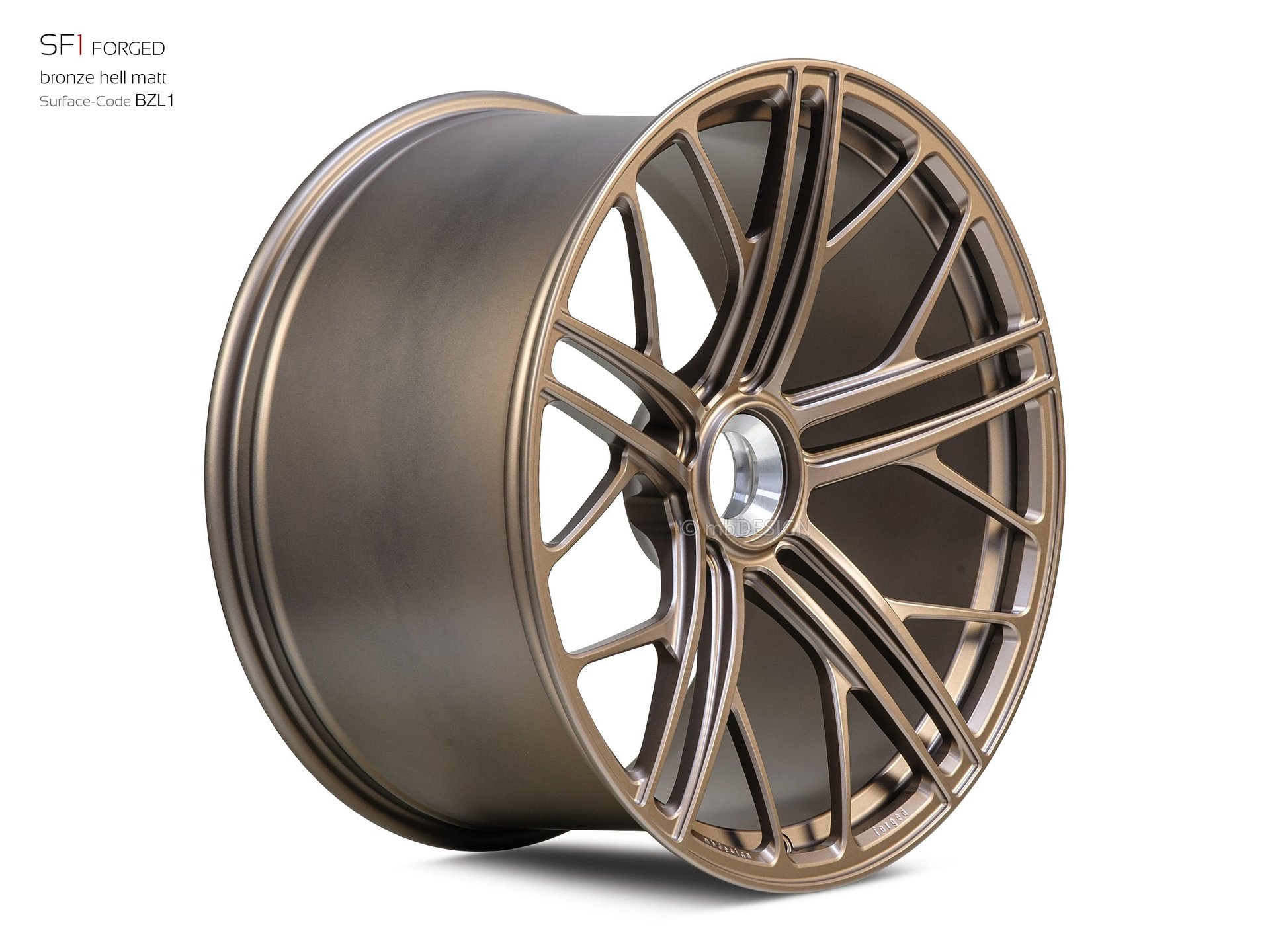 mbDESIGN SF1 Forged forged wheel 12x22 stark konkaves Design (DC) in bronze light matt – view 2