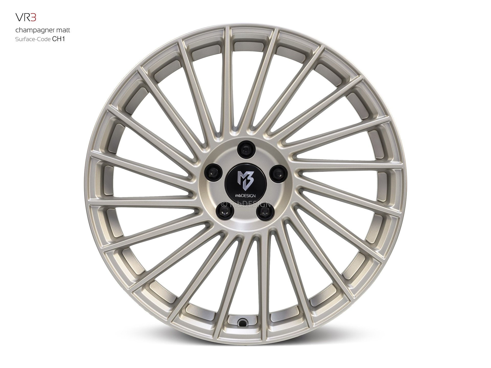 mbDESIGN VR3 Schmiederad 8,5x19 in Champagner matt – Perspektive 0