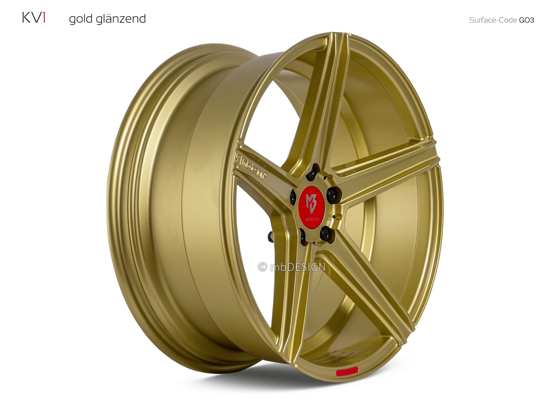 mbDESIGN KV1 Schmiederad 9x20 stark konkaves Design (DC) in Gold – Perspektive 2