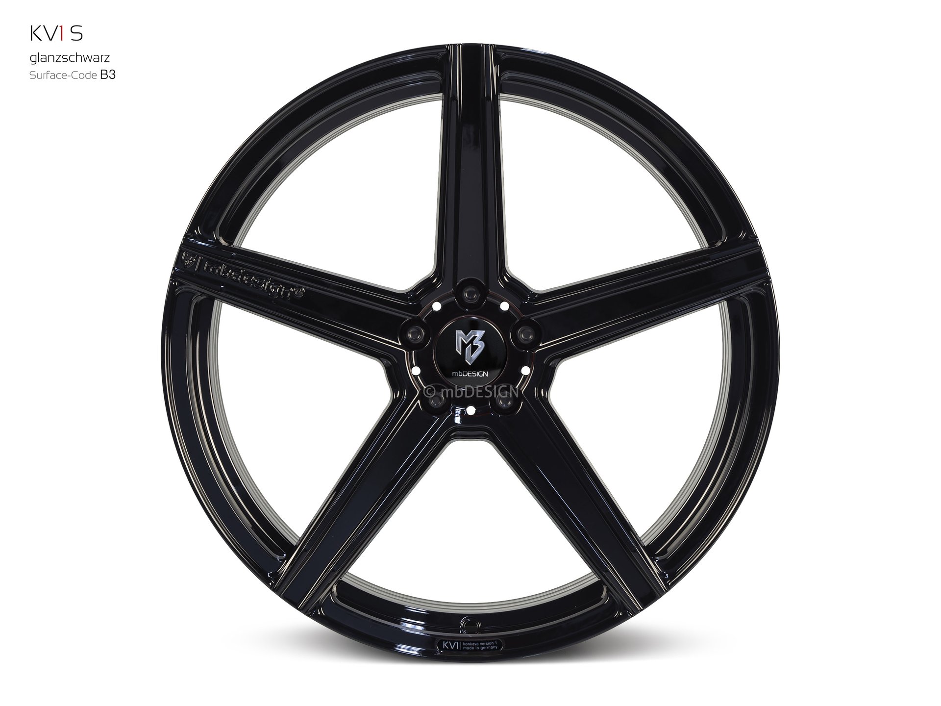 mbDESIGN KV1S forged wheel 9,5x21 stark konkaves Design (DC) in gloss black – view 0