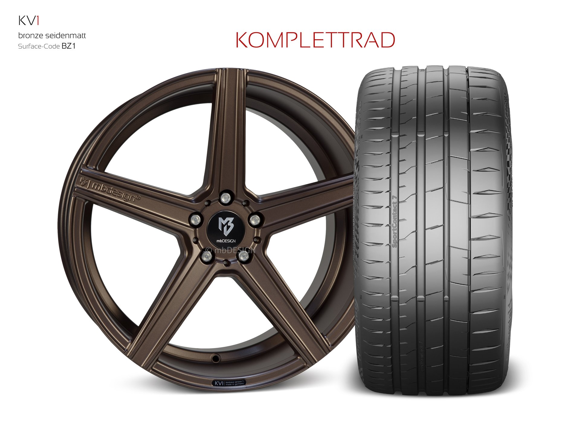 mbDESIGN KV1 forged wheel 9x20 stark konkaves Design (DC) in bronze satin matt – view 1