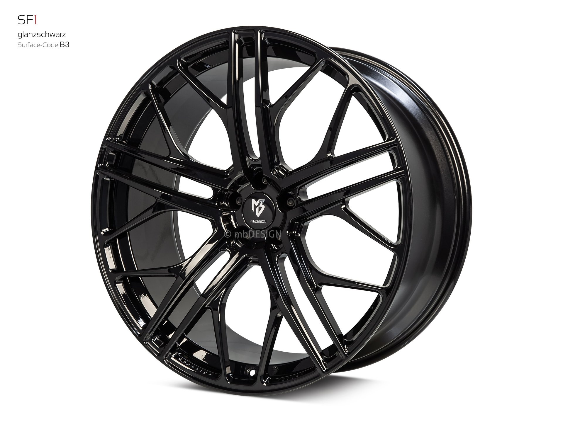 mbDESIGN SF1 forged wheel 10x24 konkaves Design in gloss black – view 2 Links