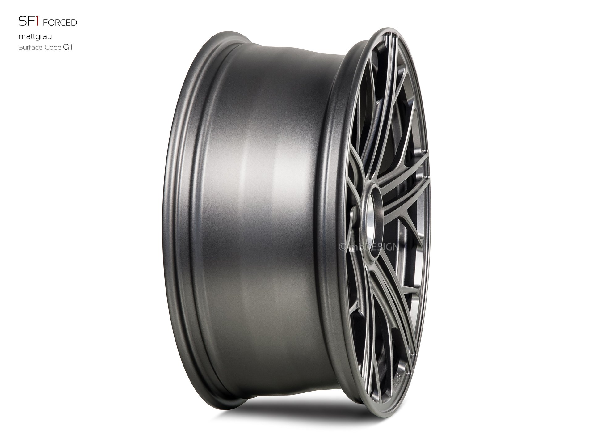 mbDESIGN SF1 Forged Rad 8,5x20 konkaves Design in Mattgrau – Perspektive 4