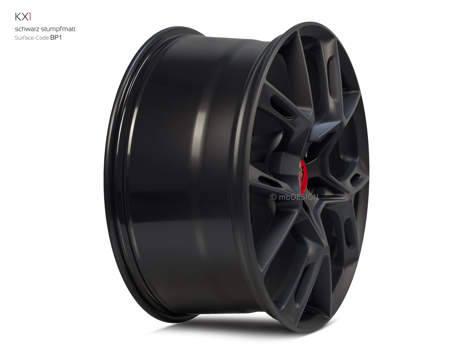 mbDESIGN KX1 forged wheel 9x21 konvexes Design in black flat matt – view 3