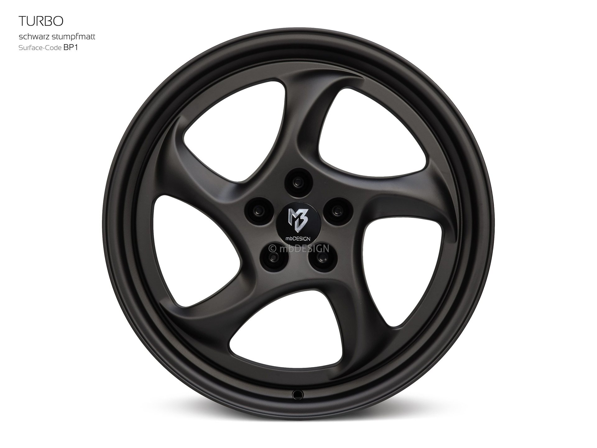 mbDESIGN TURBO forged wheel 8,5x19 in black flat matt – view 0