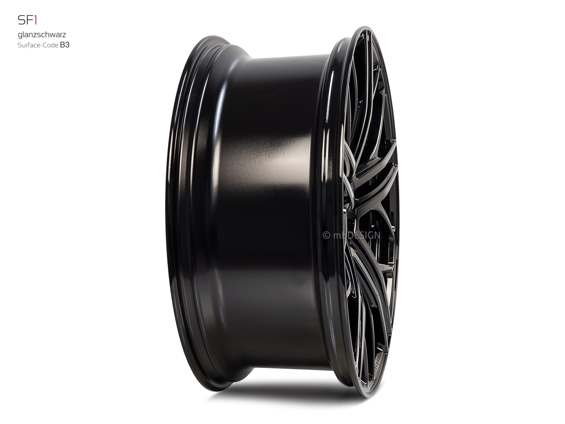 mbDESIGN SF1 forged wheel 10x24 konkaves Design in gloss black – view 4