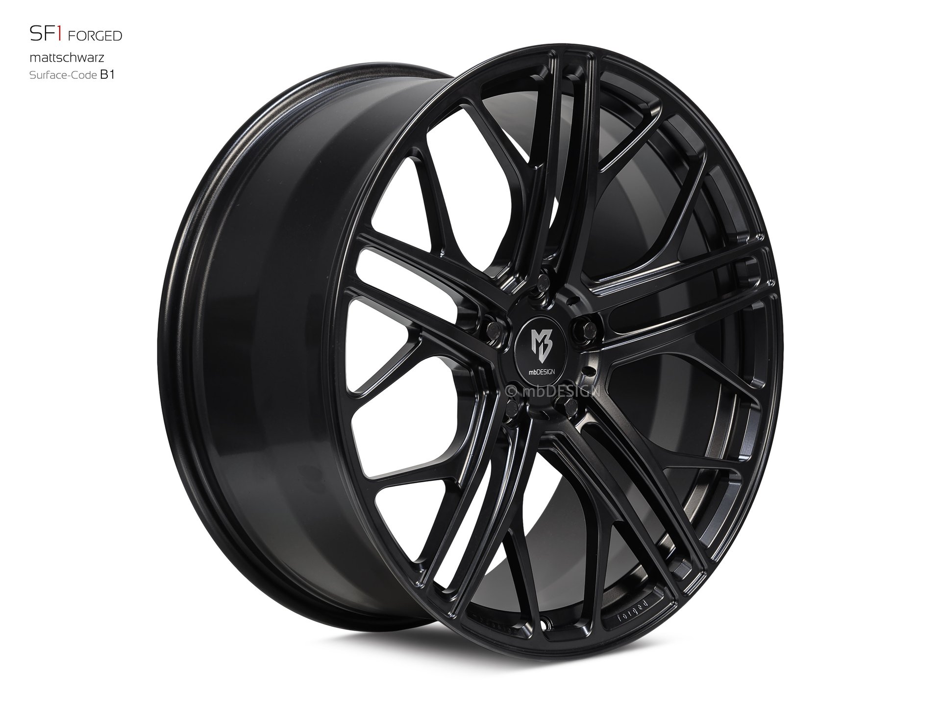 mbDESIGN SF1 forged wheel 9,5x21 konkaves Design in matt black – view 2