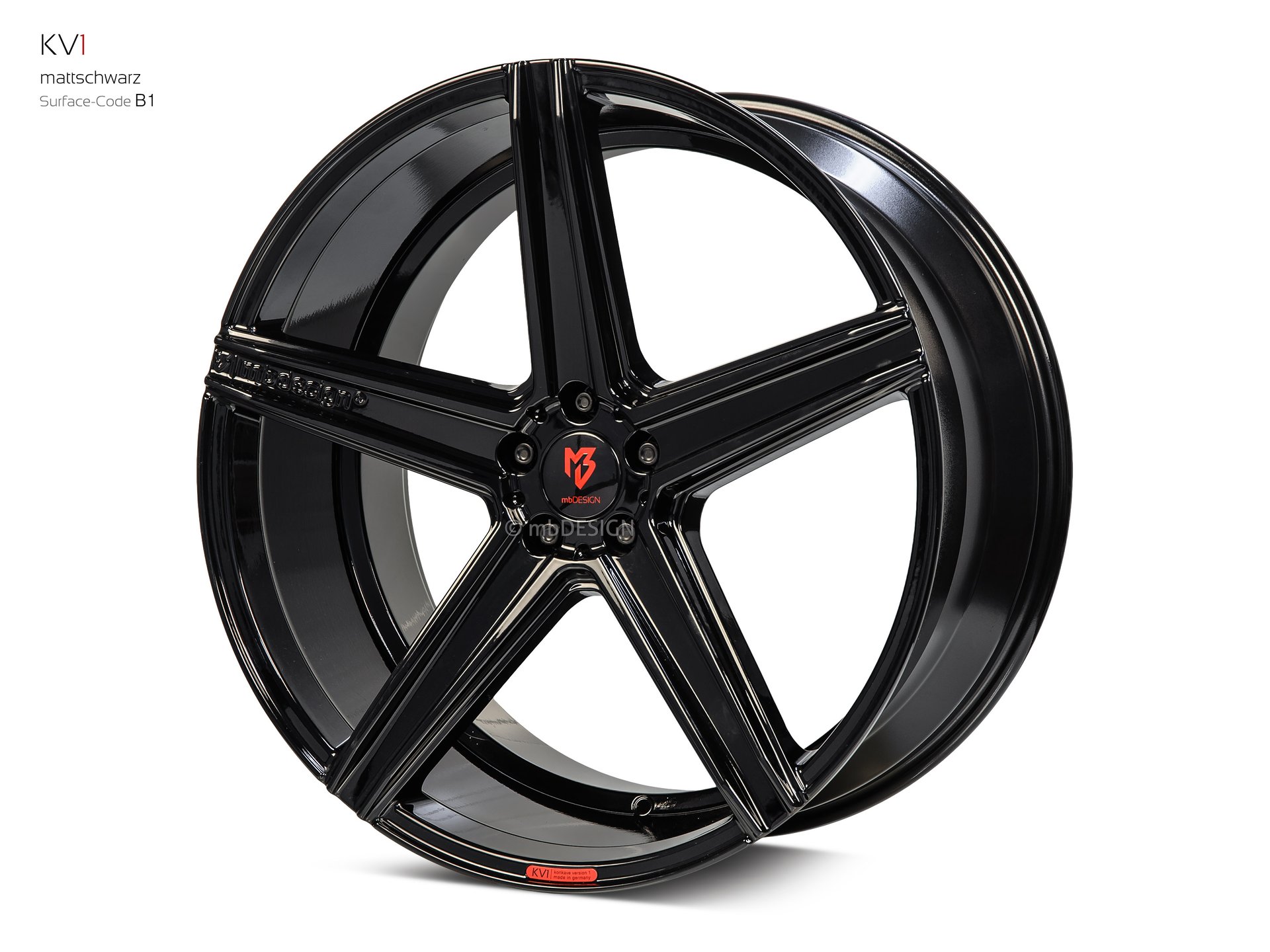 mbDESIGN KV1 forged wheel 11x23 stark konkaves Design (DC) in gloss black – view 2 Links