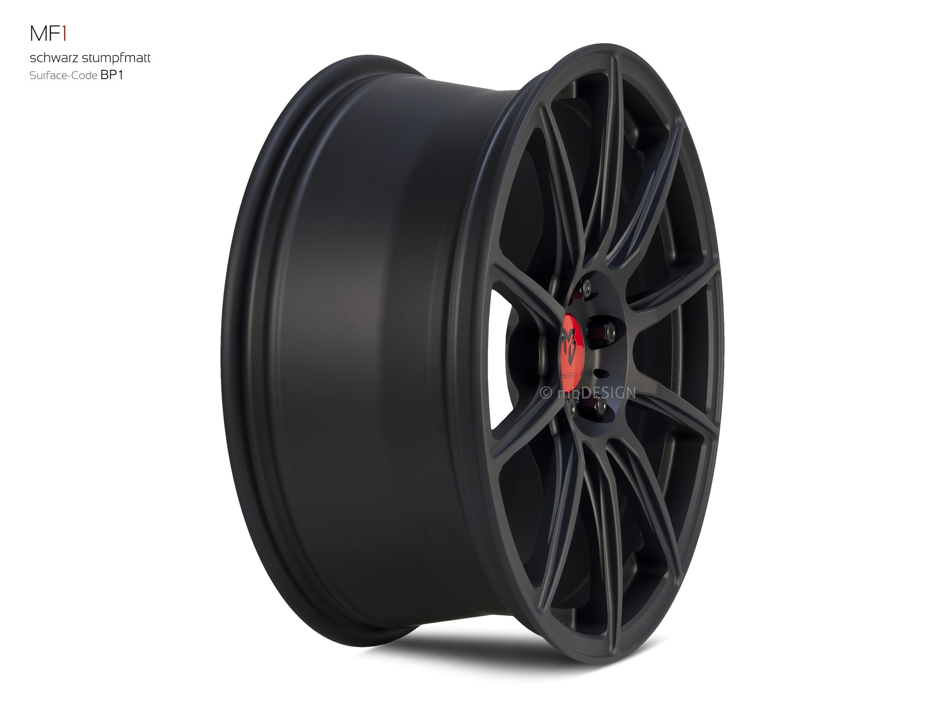 mbDESIGN MF1 forged wheel 8x19 in black flat matt – view 3