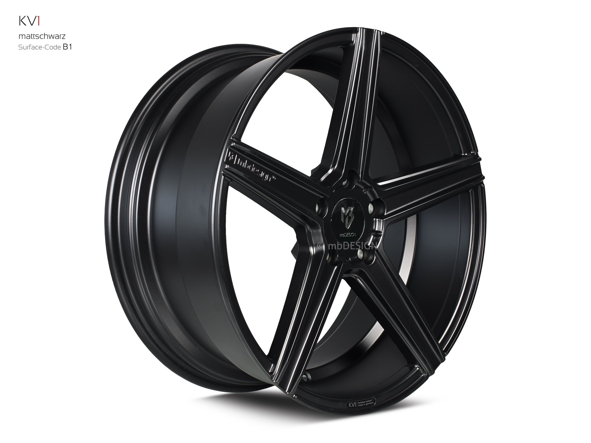 mbDESIGN KV1 forged wheel 9x20 konkaves Design in matt black – view 2
