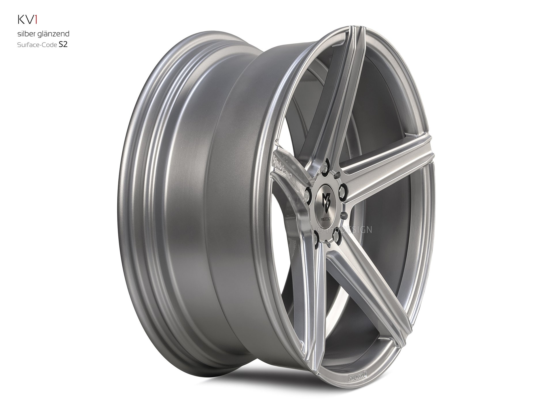 mbDESIGN KV1 forged wheel 9x20 stark konkaves Design (DC) in silver gloss – view 3