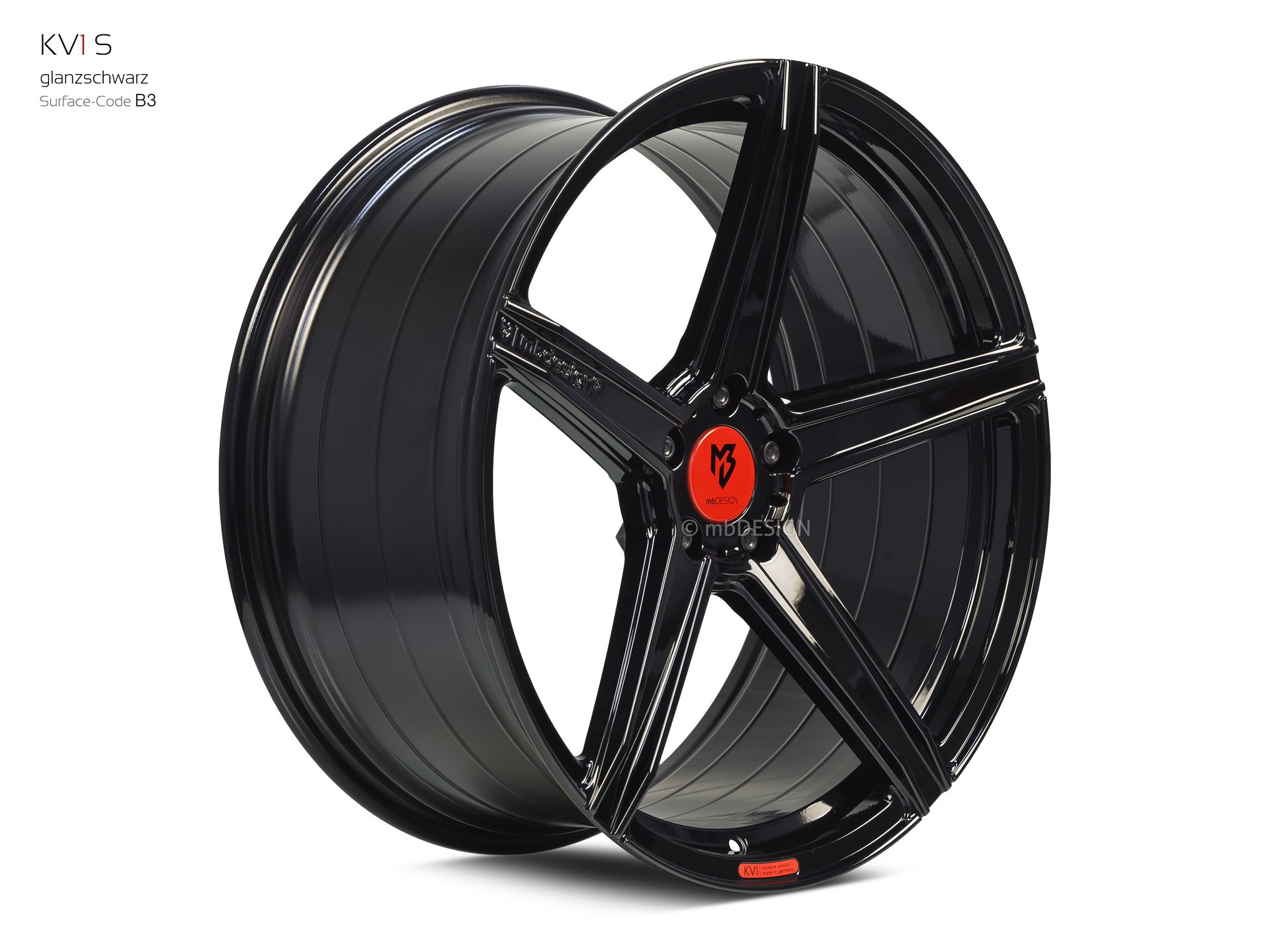 mbDESIGN KV1S forged wheel 9,5x21 stark konkaves Design (DC) in gloss black – view 2