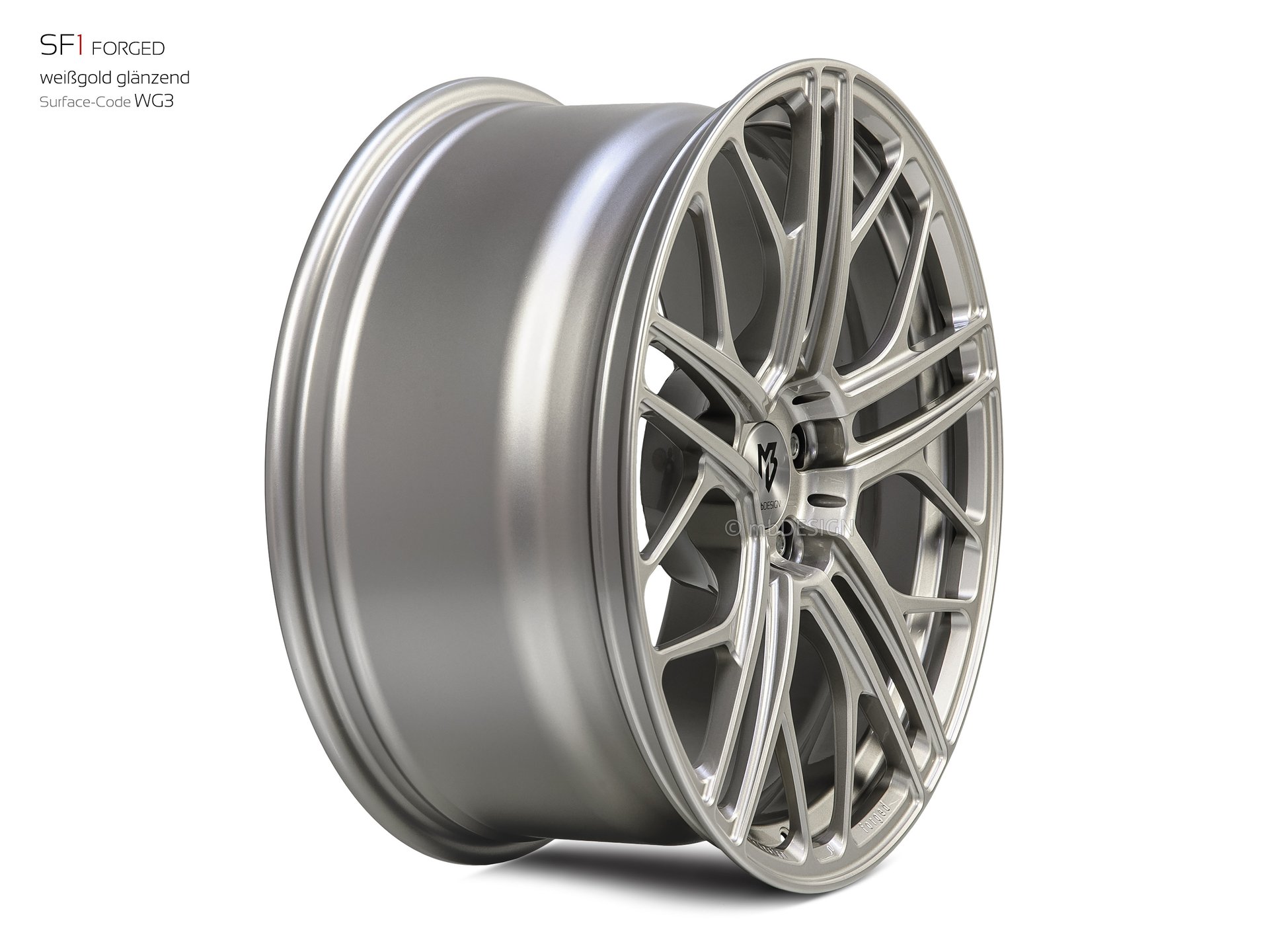 mbDESIGN SF1 forged wheel 9x19 konkaves Design in white gold gloss – view 3