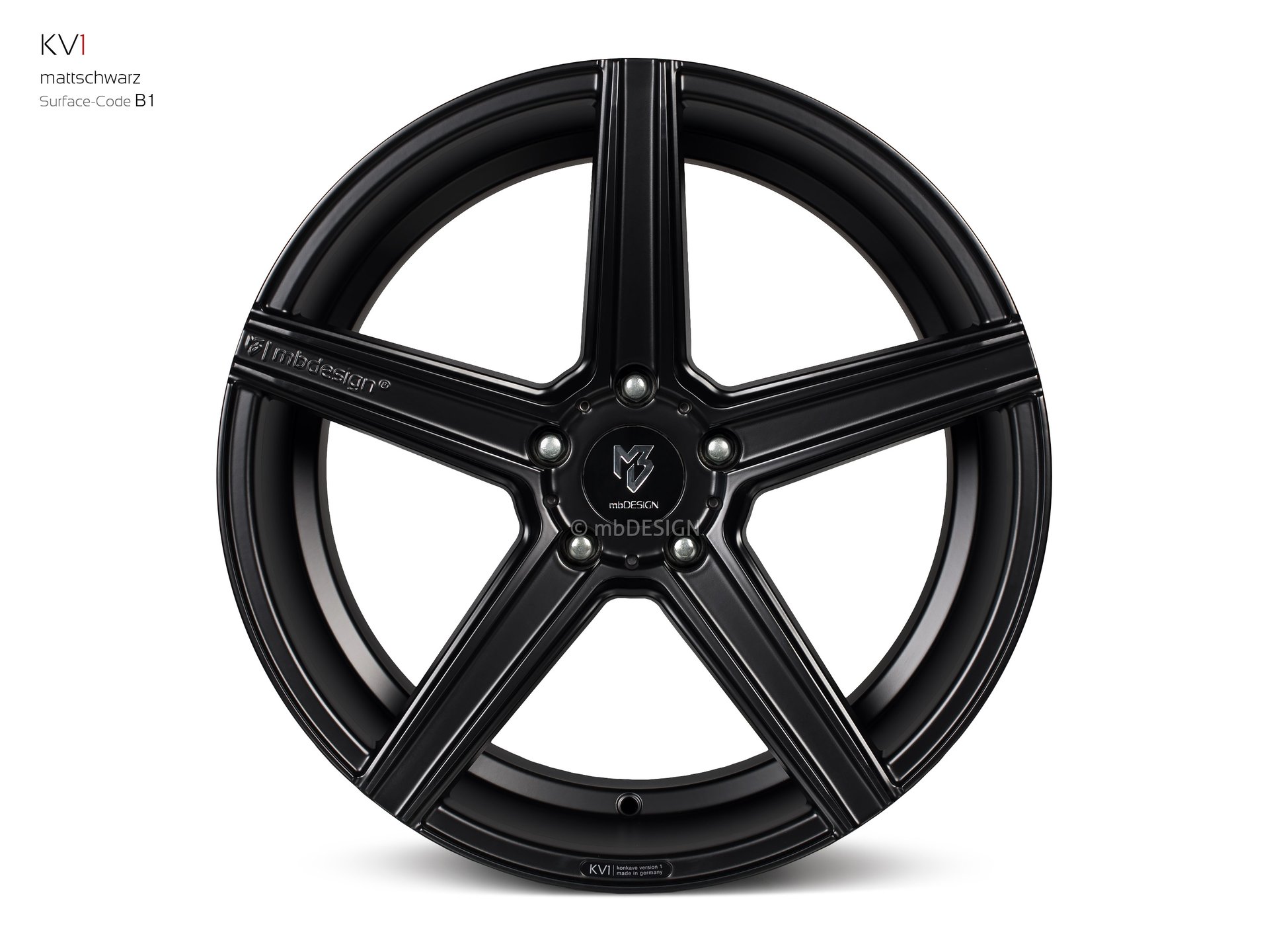 mbDESIGN KV1 forged wheel 9x20 konkaves Design in matt black – view 0