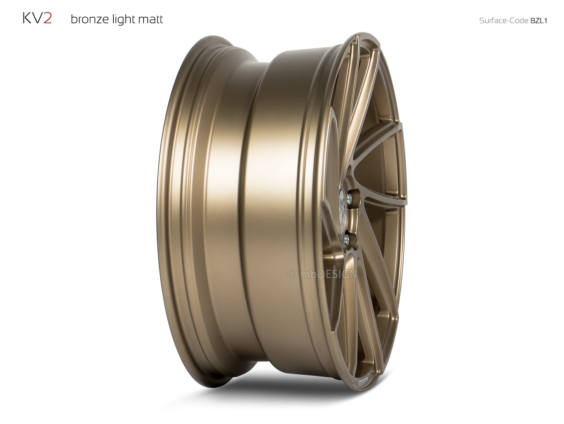 mbDESIGN KV2 Schmiederad 8,5x20 konkaves Design in Bronze hell matt – Perspektive 3