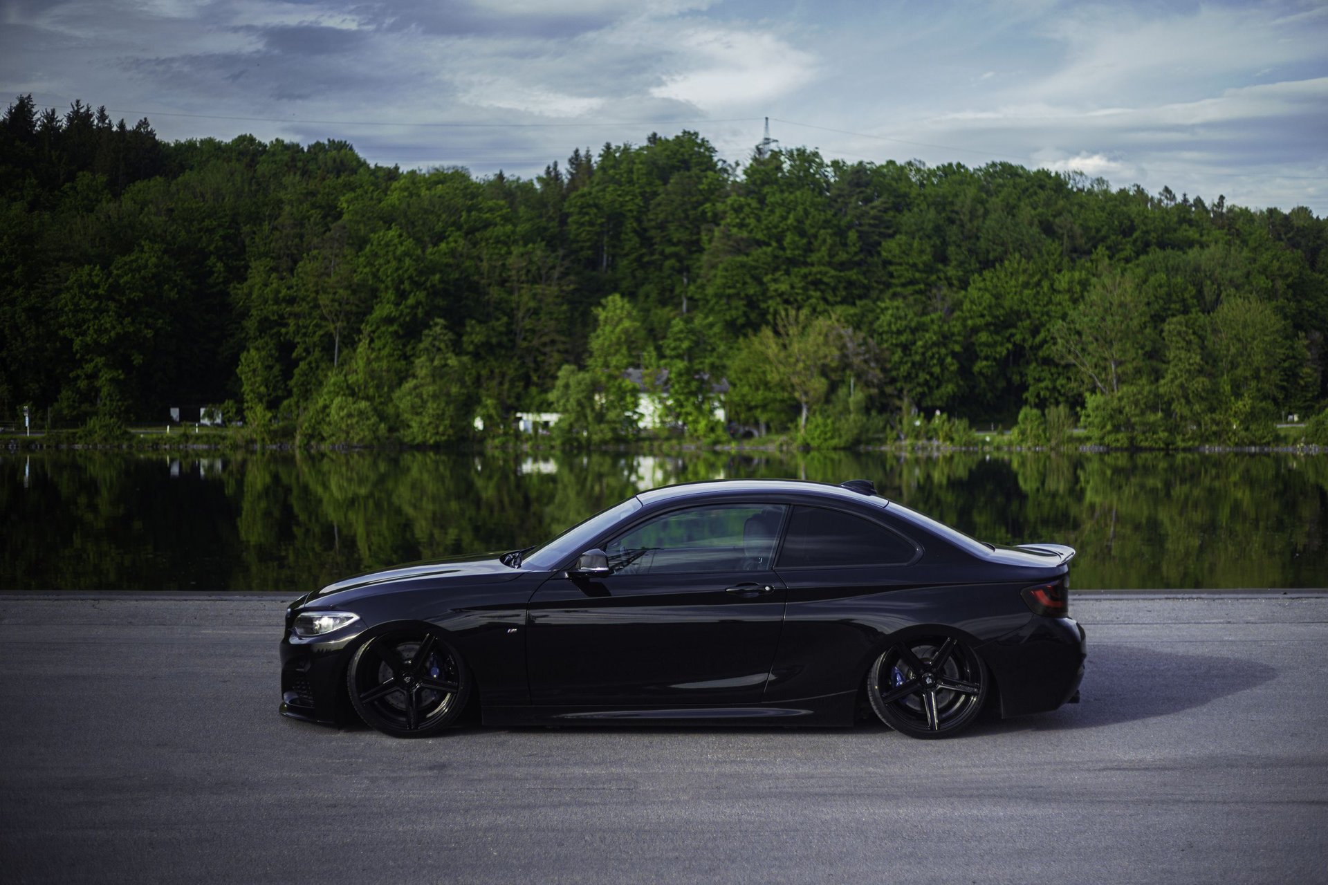 BMW 2 Series Coupe 218d with KV1 19 inch glossy black wheels