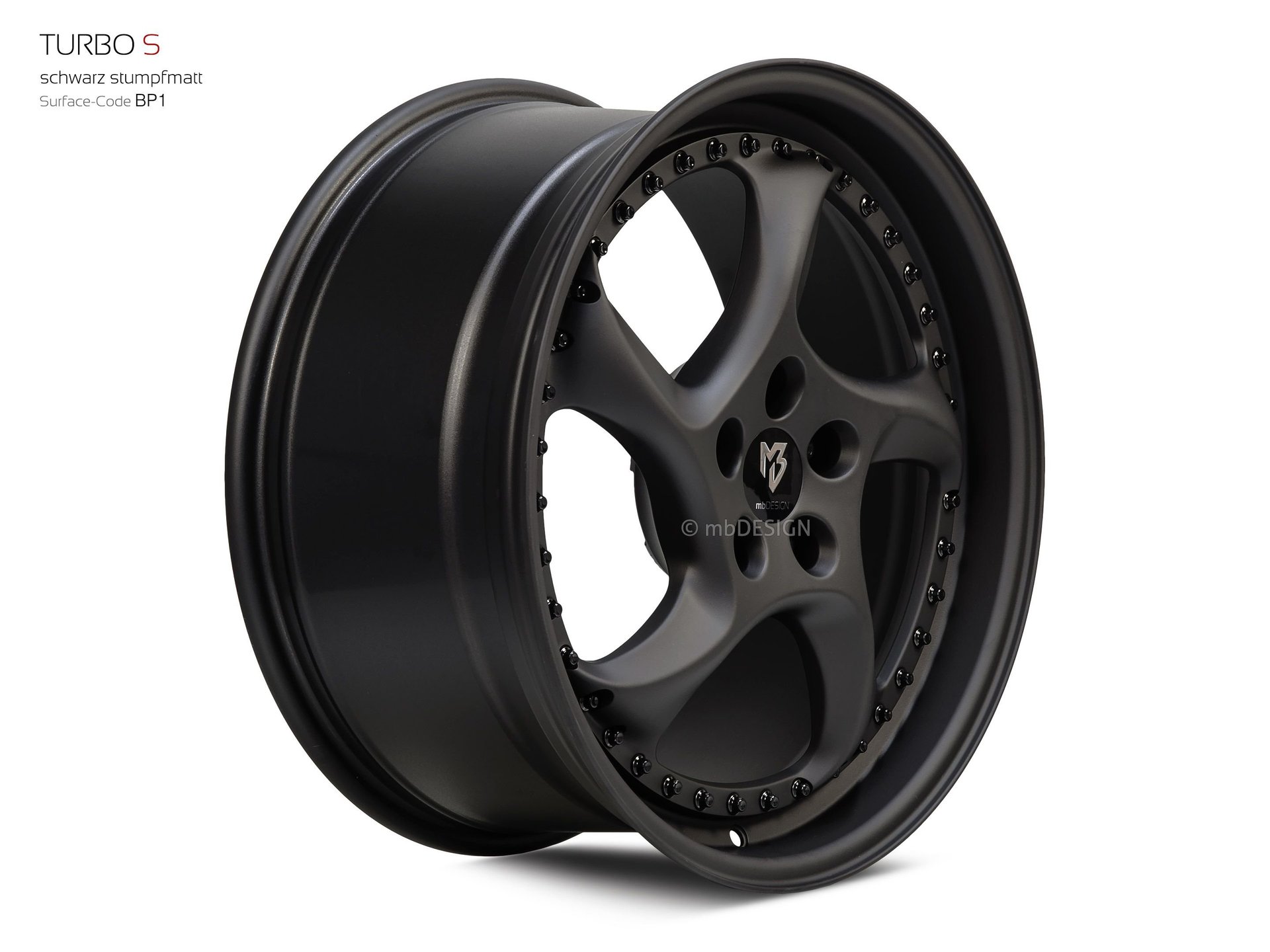 mbDESIGN TURBO S forged wheel 9x19 in black flat matt – view 2