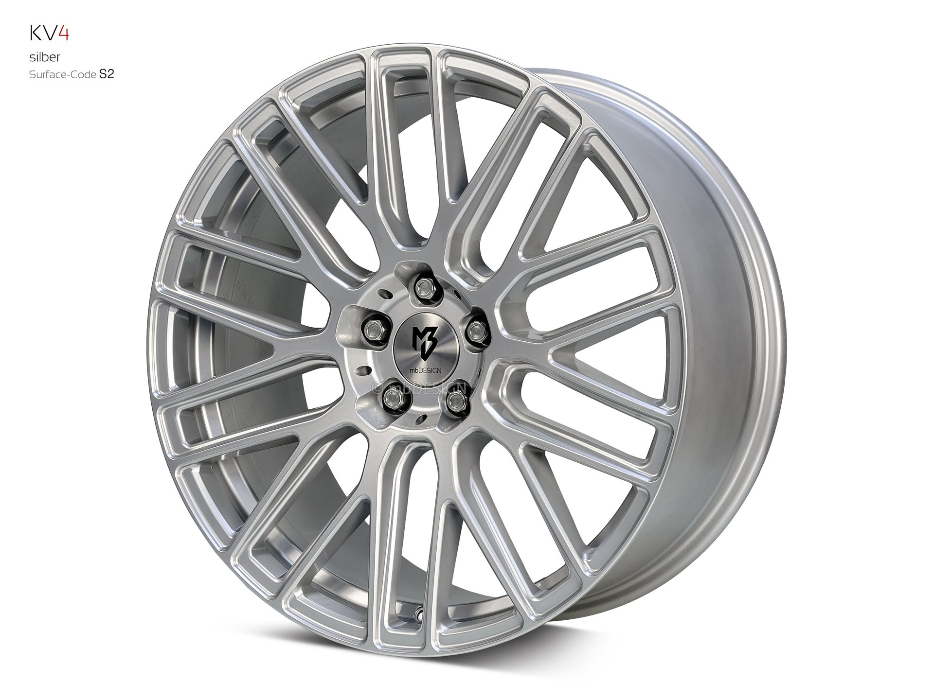 mbDESIGN KV4 Schmiederad 9x20 in Silber – Perspektive 2 Links